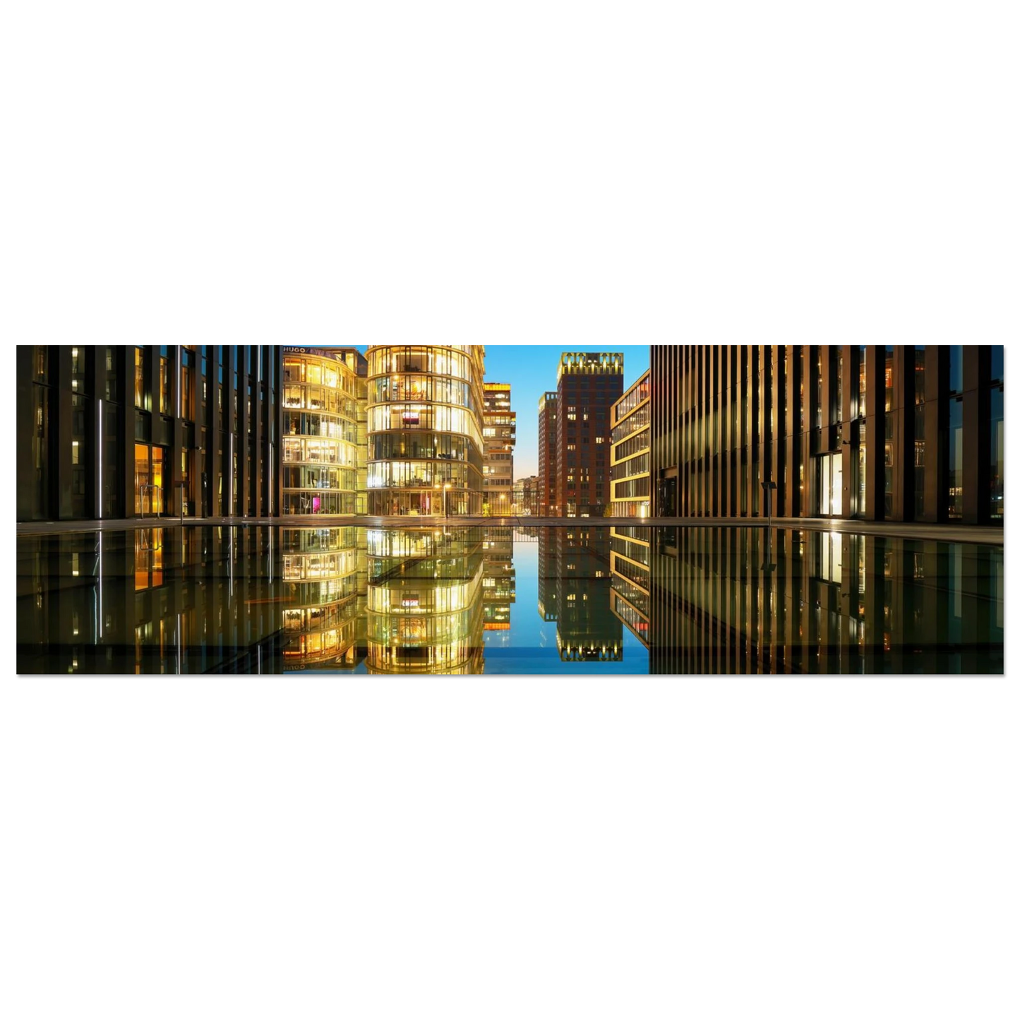 Wandbild naechtliche metropole futuristische stadtlandschaft als premium wandbild in vielen groessen