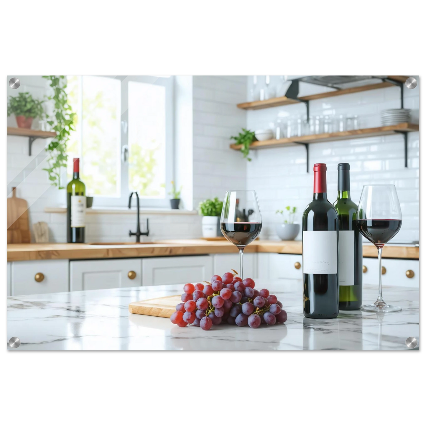 Wandbild wein trauben elegantes kuechenambiente fuer ihr zuhause