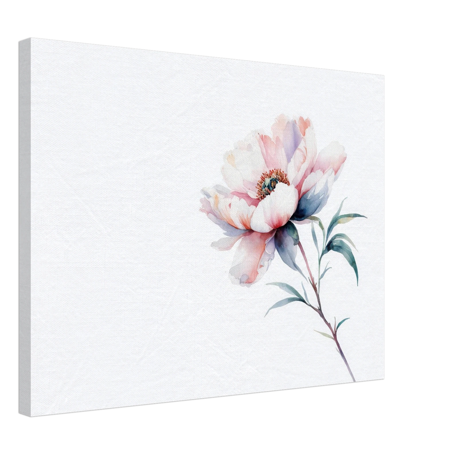 Wandbild zarte pfingstrose elegante aquarell kunst fuer ihr zuhause in wunschgroesse