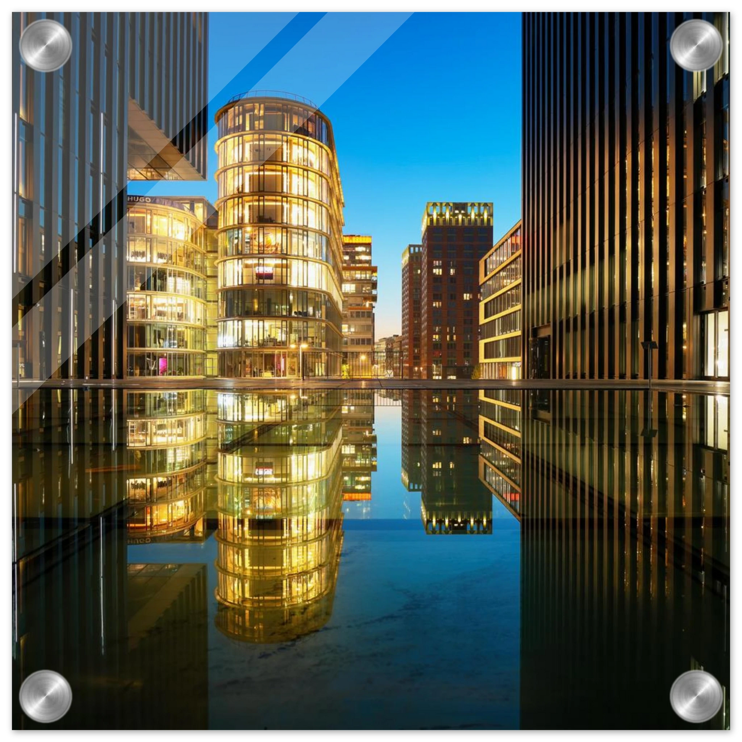 Wandbild naechtliche metropole futuristische stadtlandschaft als premium wandbild in vielen groessen