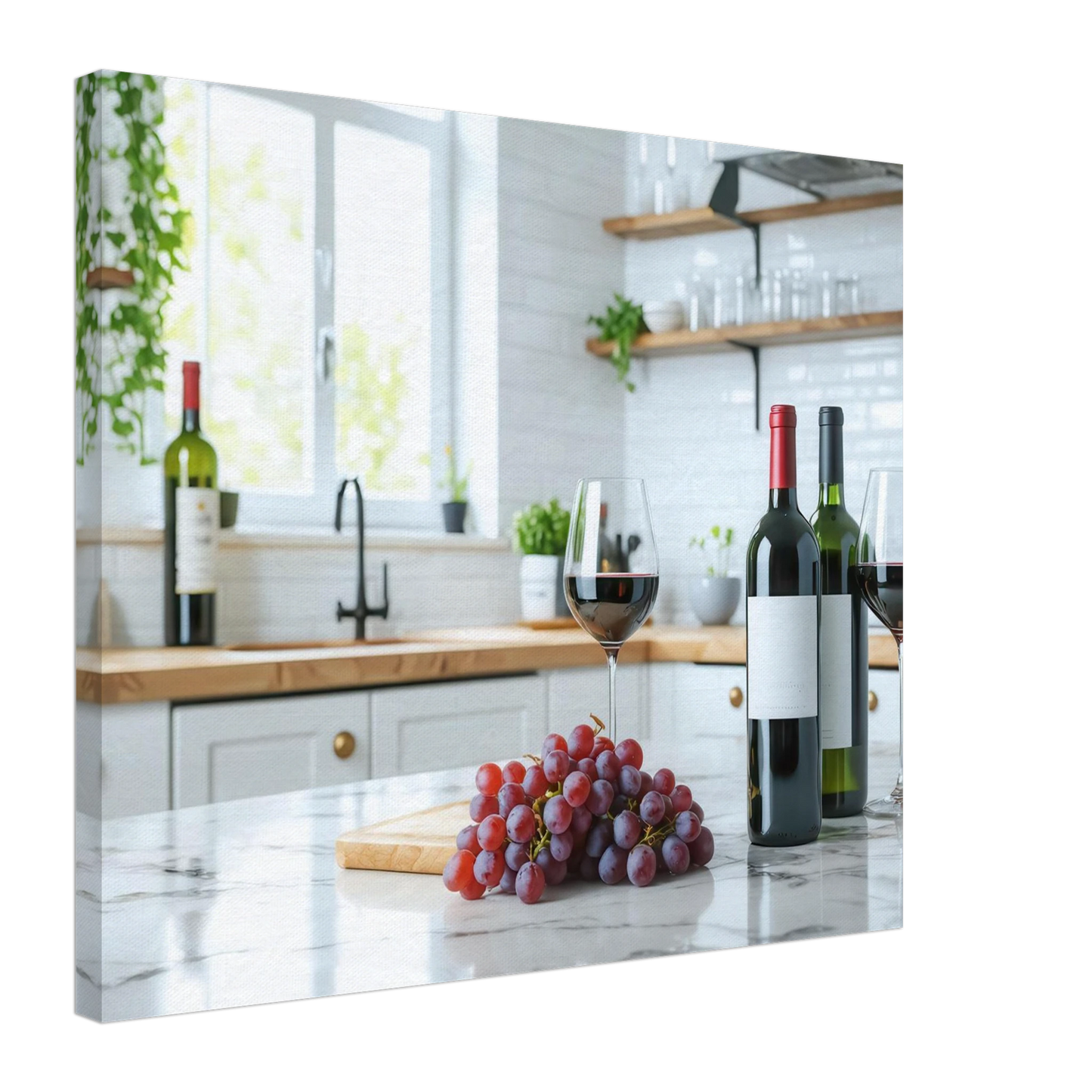 Wandbild wein trauben elegantes kuechenambiente fuer ihr zuhause
