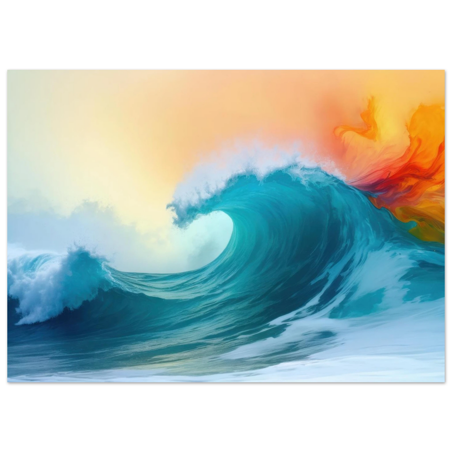 Wandbild kraftvolle welle farbenfrohes ozean kunstwerk in verschiedenen groessen