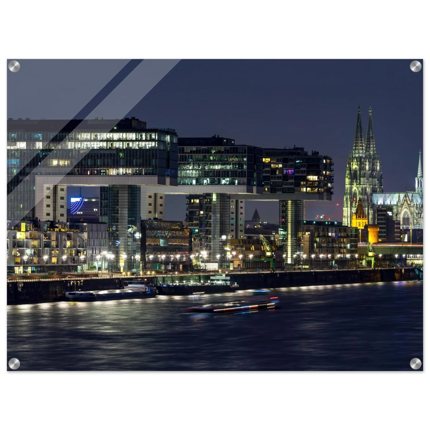 Wandbild koelner skyline bei nacht modernes stadtbild fuer ihr zuhause in vielen groessen