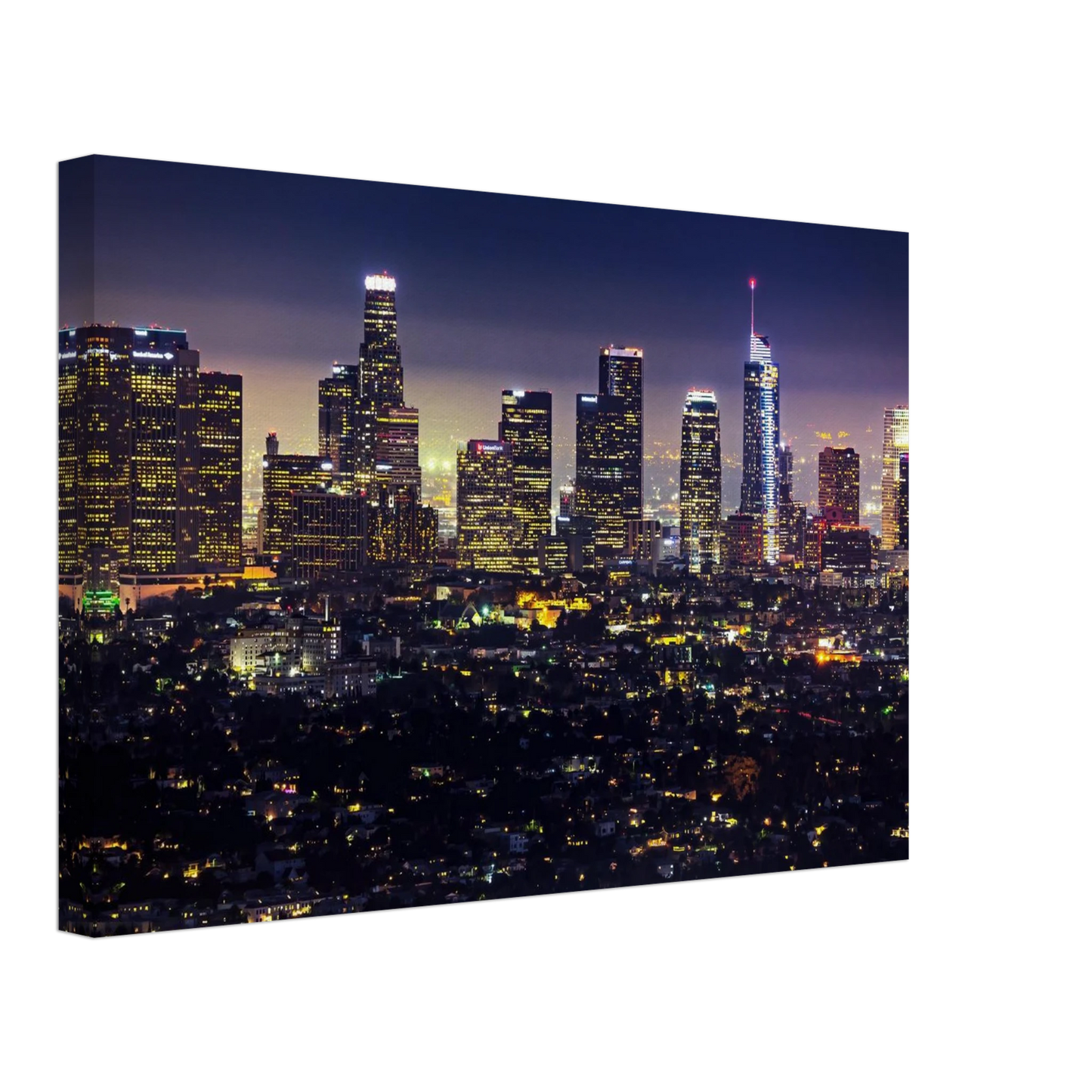 Wandbild funkelnde skyline bei nacht city lights kunstdruck in vielen groessen