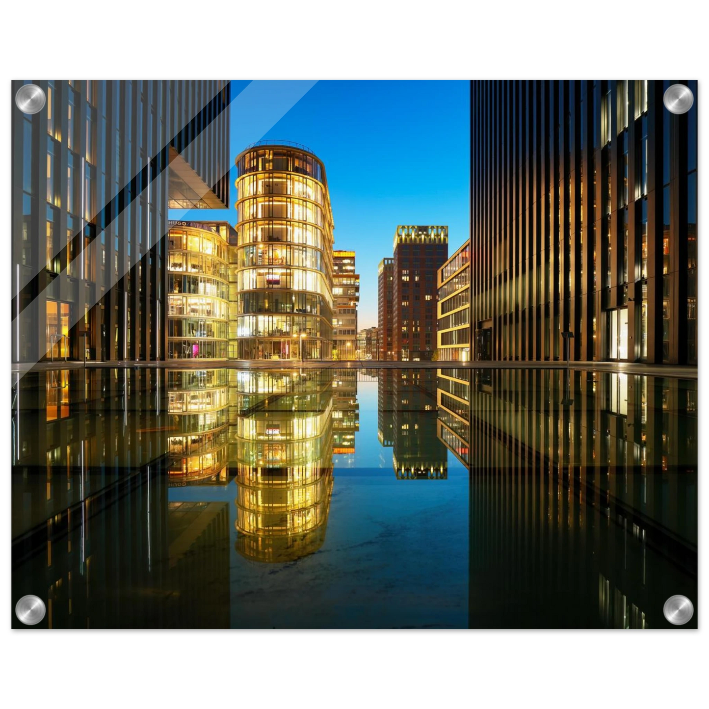 Wandbild naechtliche metropole futuristische stadtlandschaft als premium wandbild in vielen groessen