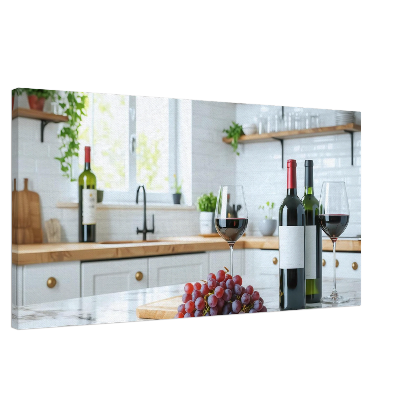 Wandbild wein trauben elegantes kuechenambiente fuer ihr zuhause