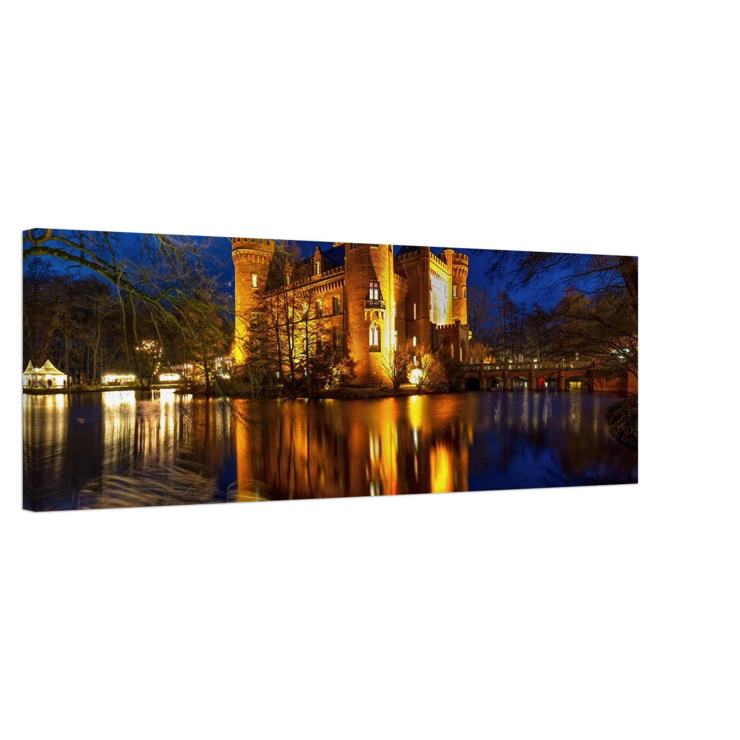 Wandbild schimmerndes schloss bei nacht eine maerchenhafte kulisse in verschiedenen groessen