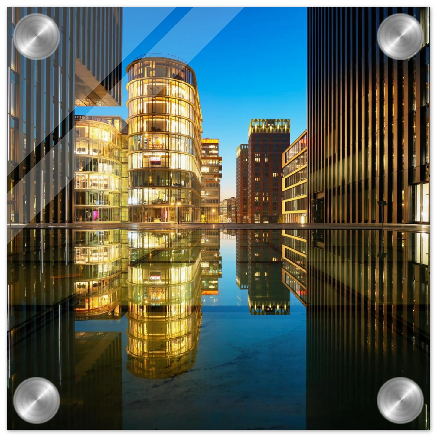 Wandbild naechtliche metropole futuristische stadtlandschaft als premium wandbild in vielen groessen