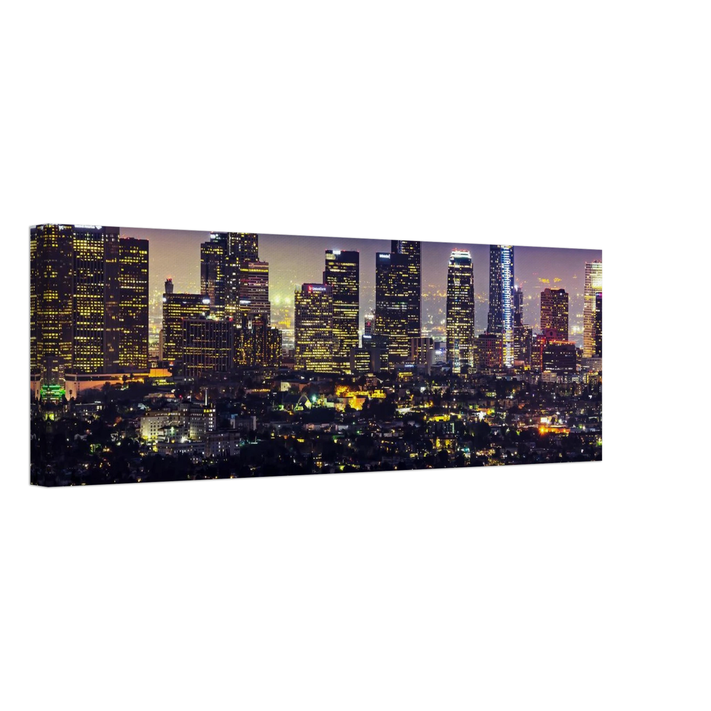 Wandbild funkelnde skyline bei nacht city lights kunstdruck in vielen groessen