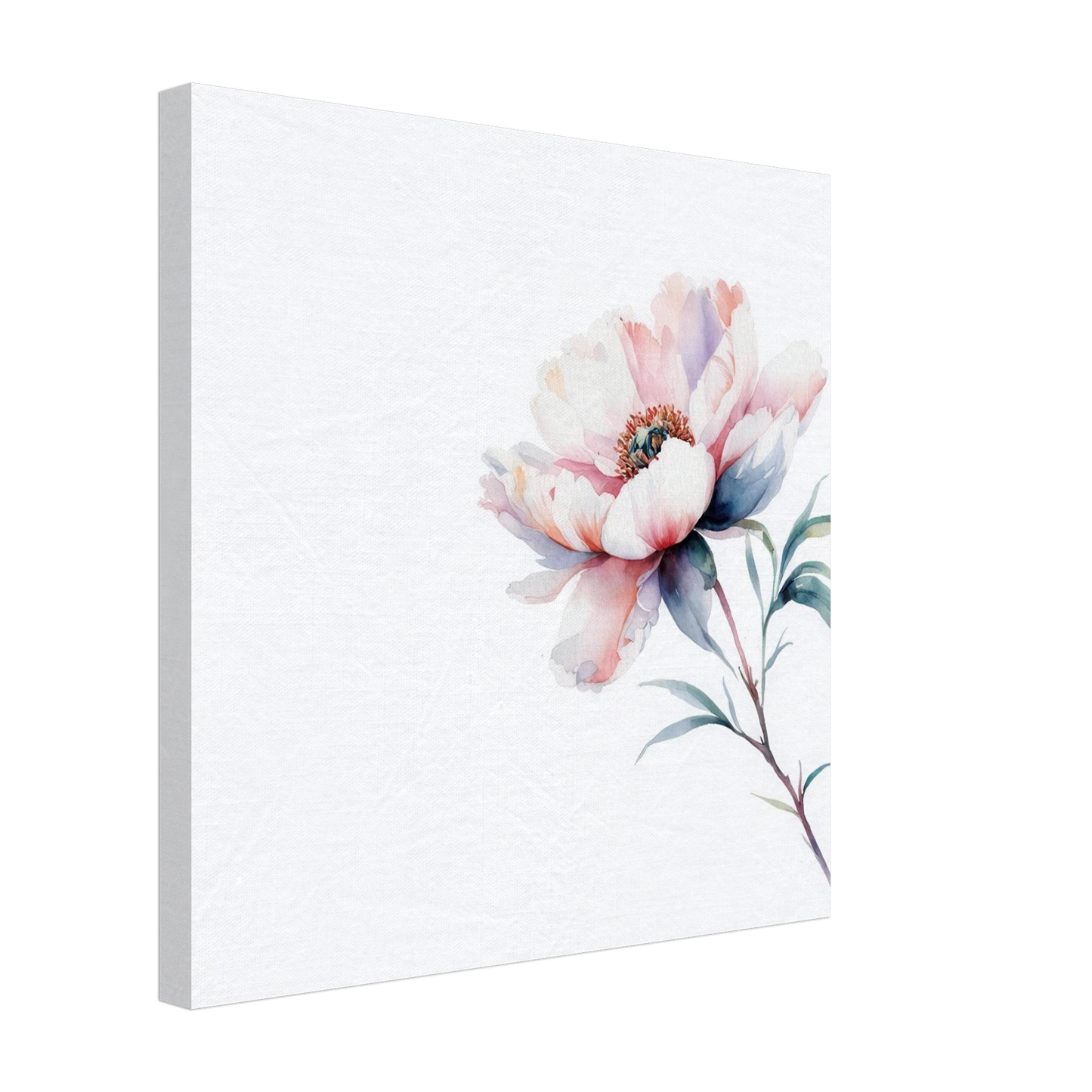 Wandbild zarte pfingstrose elegante aquarell kunst fuer ihr zuhause in wunschgroesse