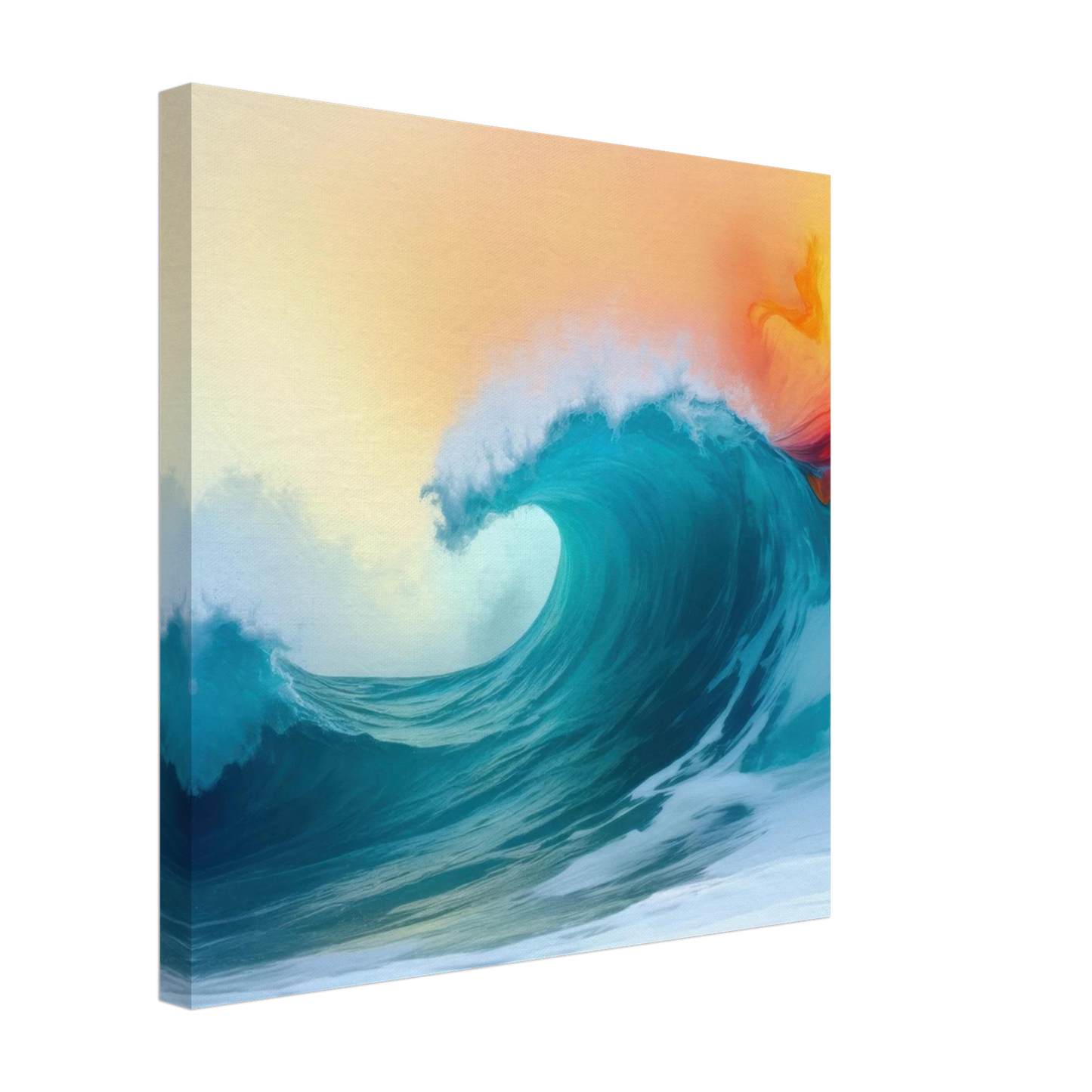 Wandbild kraftvolle welle farbenfrohes ozean kunstwerk in verschiedenen groessen