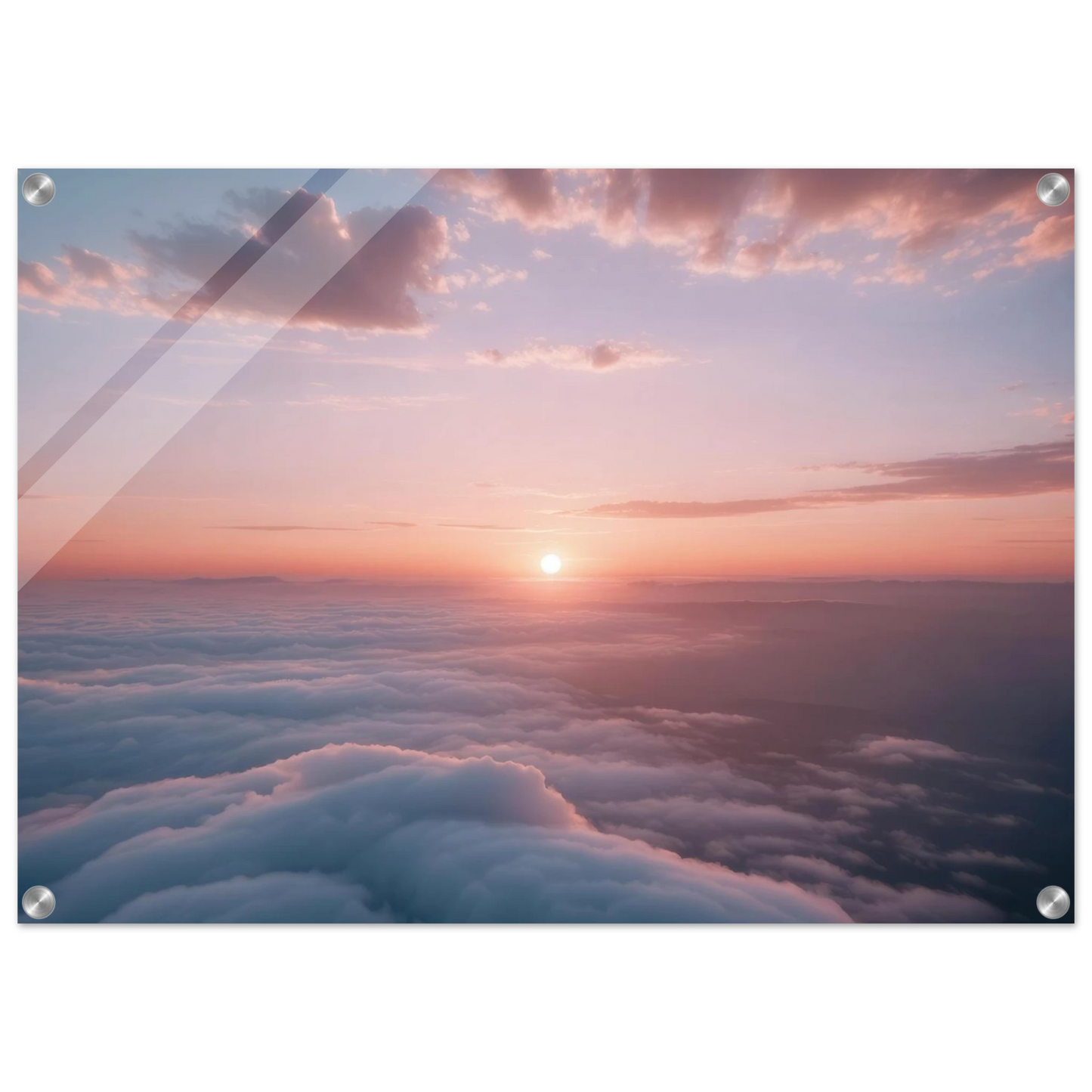 Wandbild sonnenaufgang ueber den wolken ein traumhaftes wandbild in sanften pastelltoenen