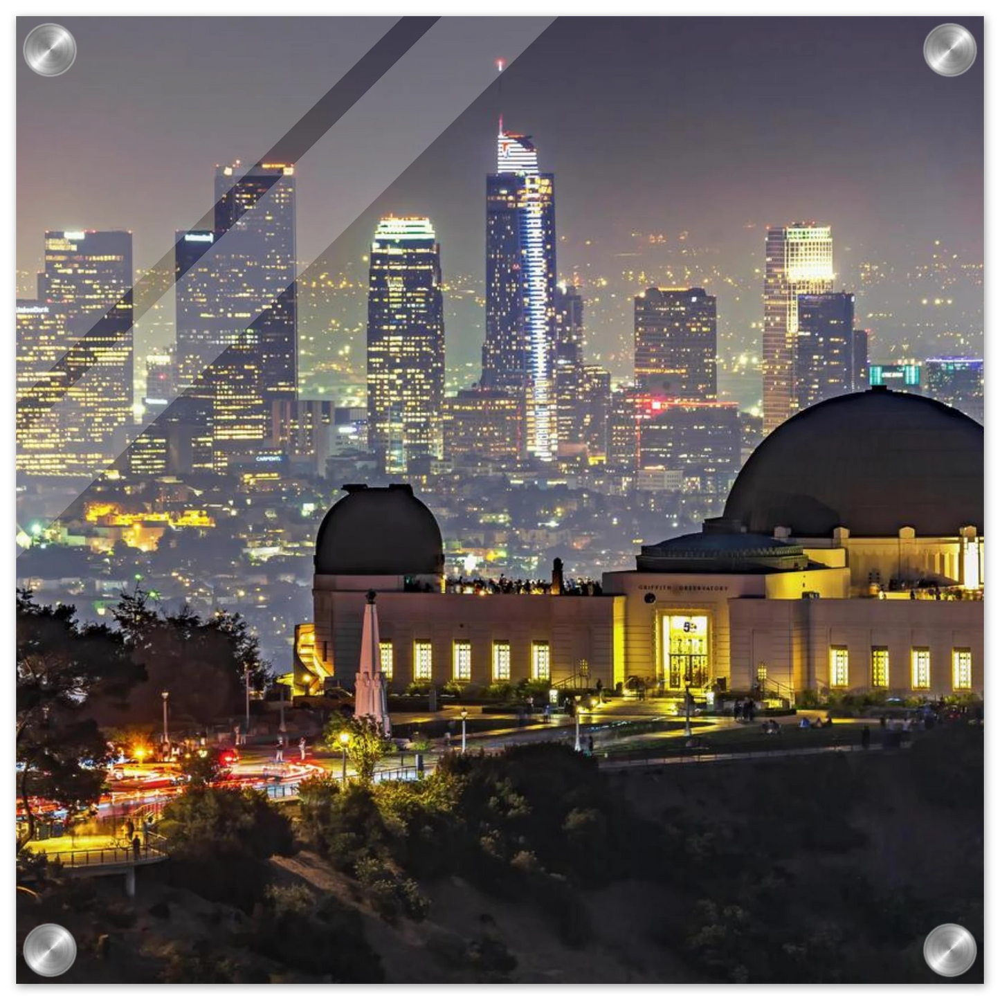 Wandbild los angeles nachthimmel griffith observatorium mit stadtpanorama erlebe das leuchten der stadt