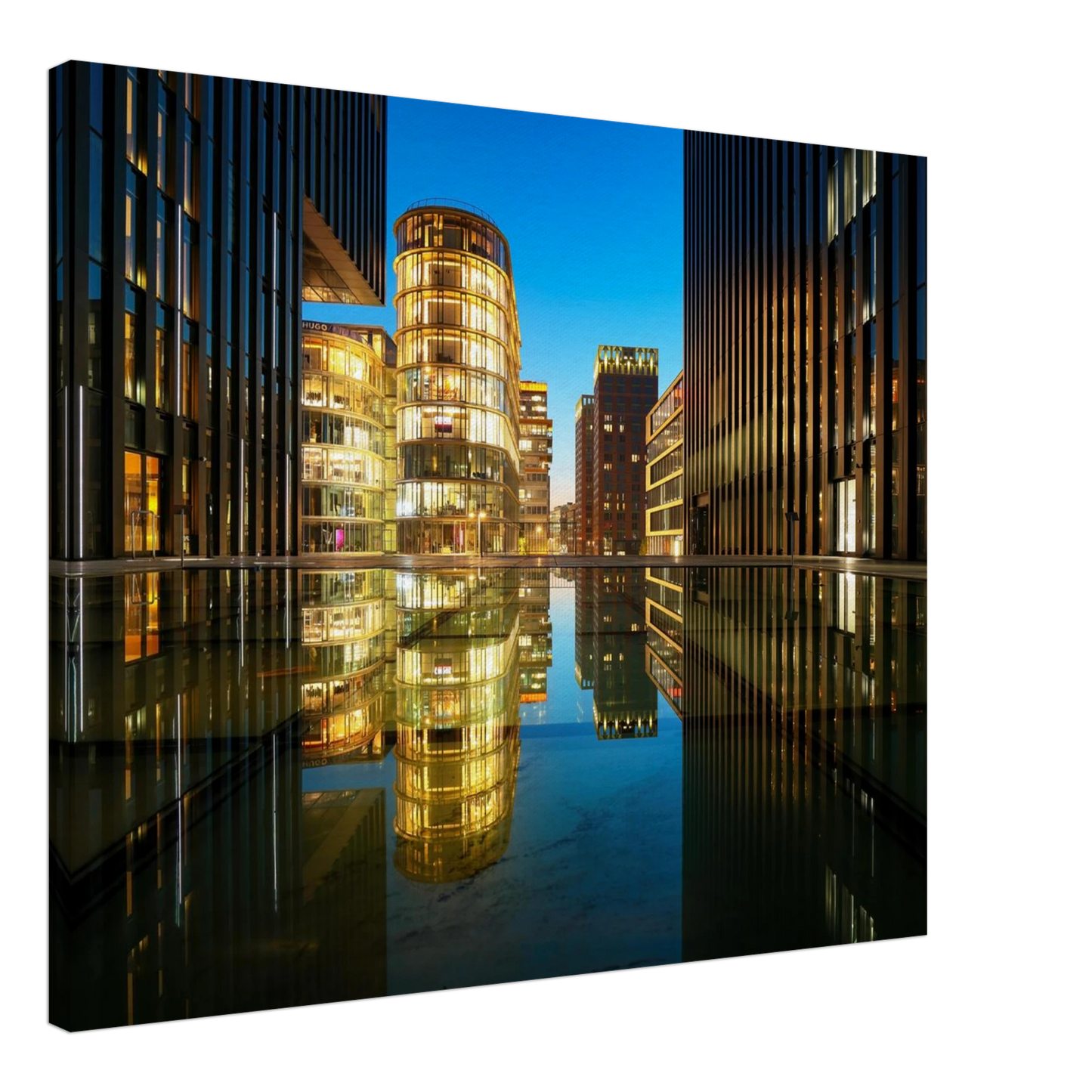 Wandbild naechtliche metropole futuristische stadtlandschaft als premium wandbild in vielen groessen