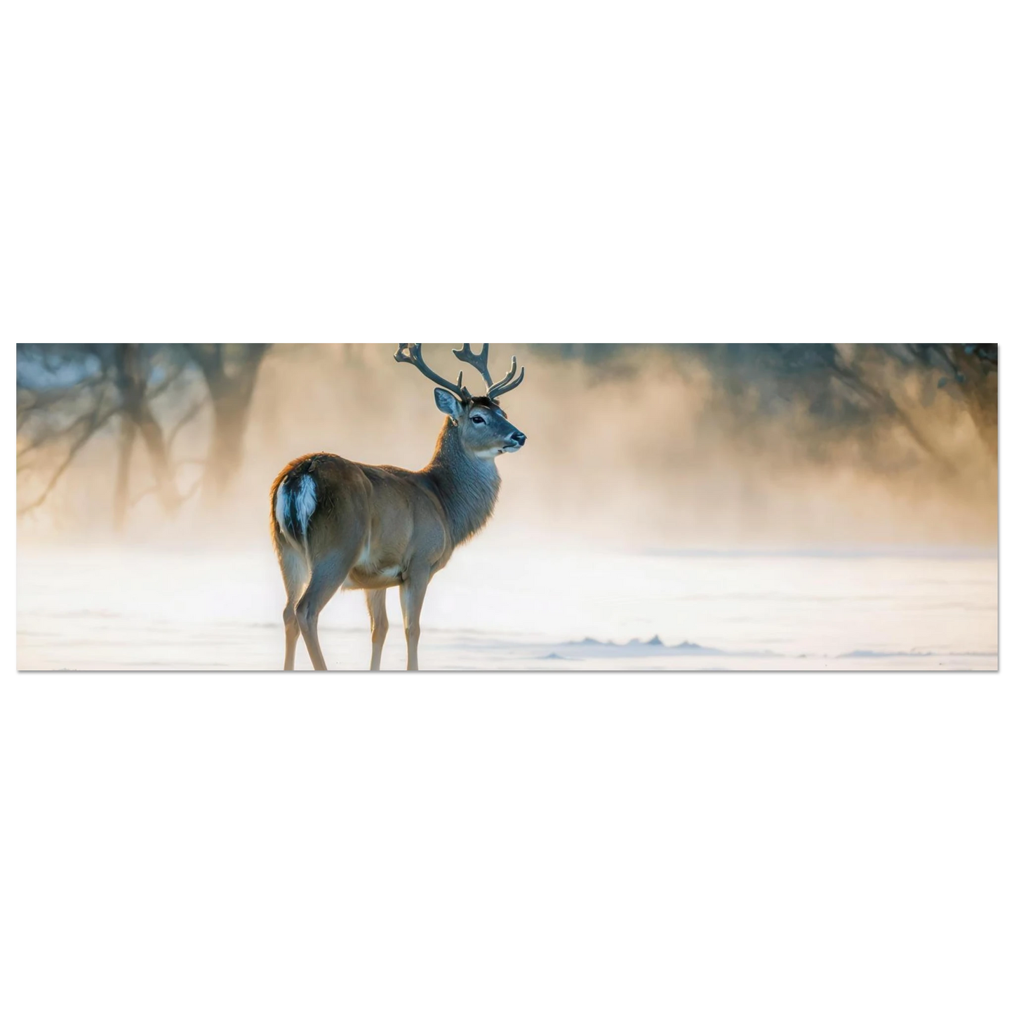 Wandbild majestaetischer hirsch im winterwunderland verwandeln sie ihr zuhause in eine ruhige landschaft