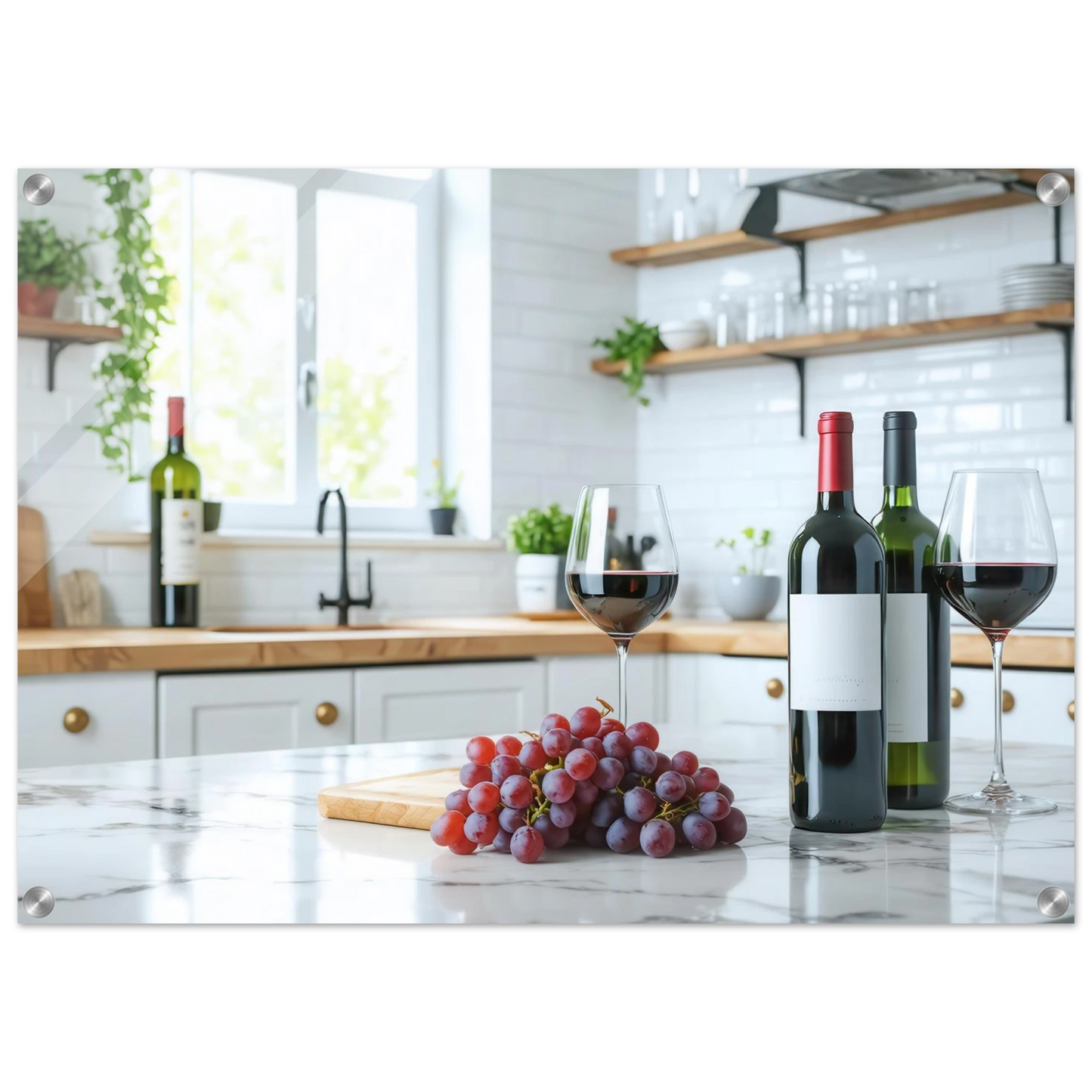 Wandbild wein trauben elegantes kuechenambiente fuer ihr zuhause