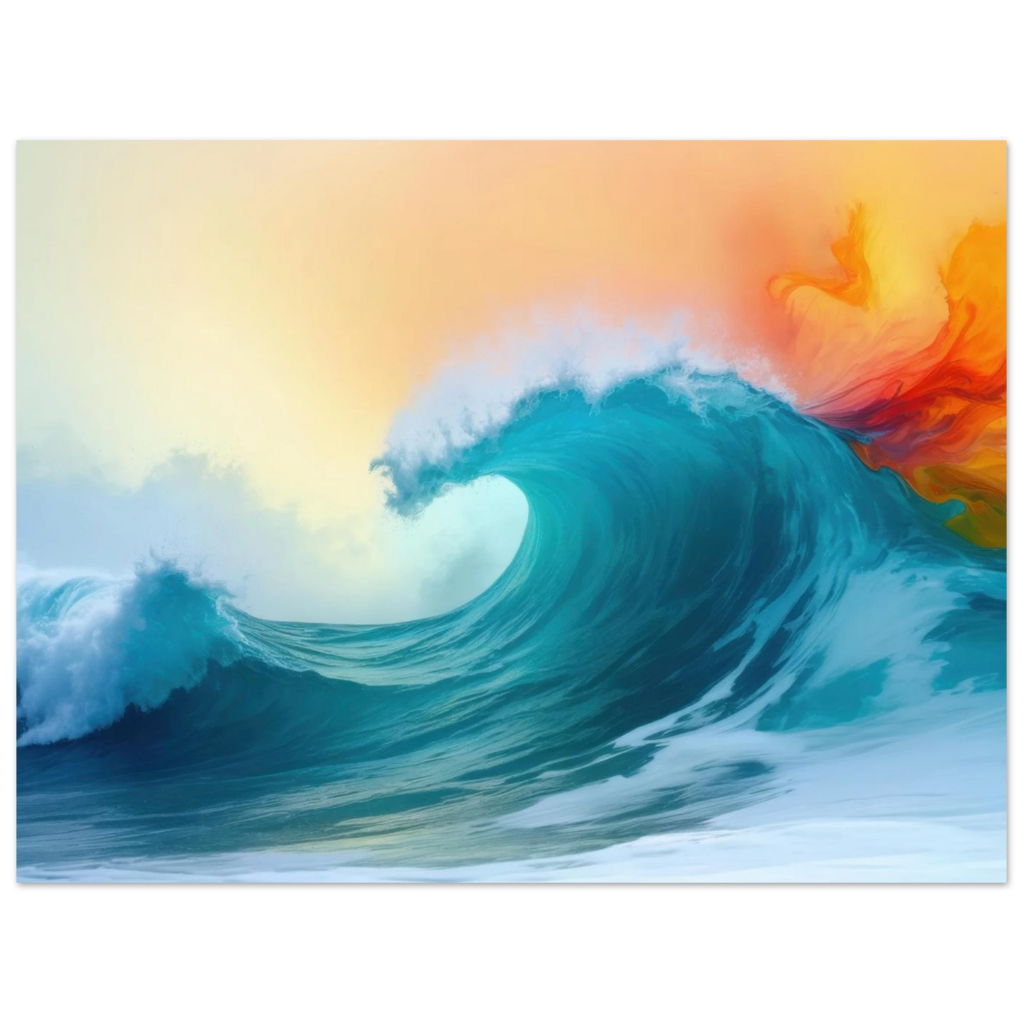 Wandbild kraftvolle welle farbenfrohes ozean kunstwerk in verschiedenen groessen