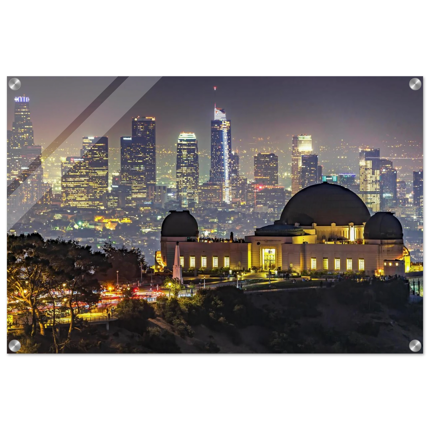 Wandbild los angeles nachthimmel griffith observatorium mit stadtpanorama erlebe das leuchten der stadt