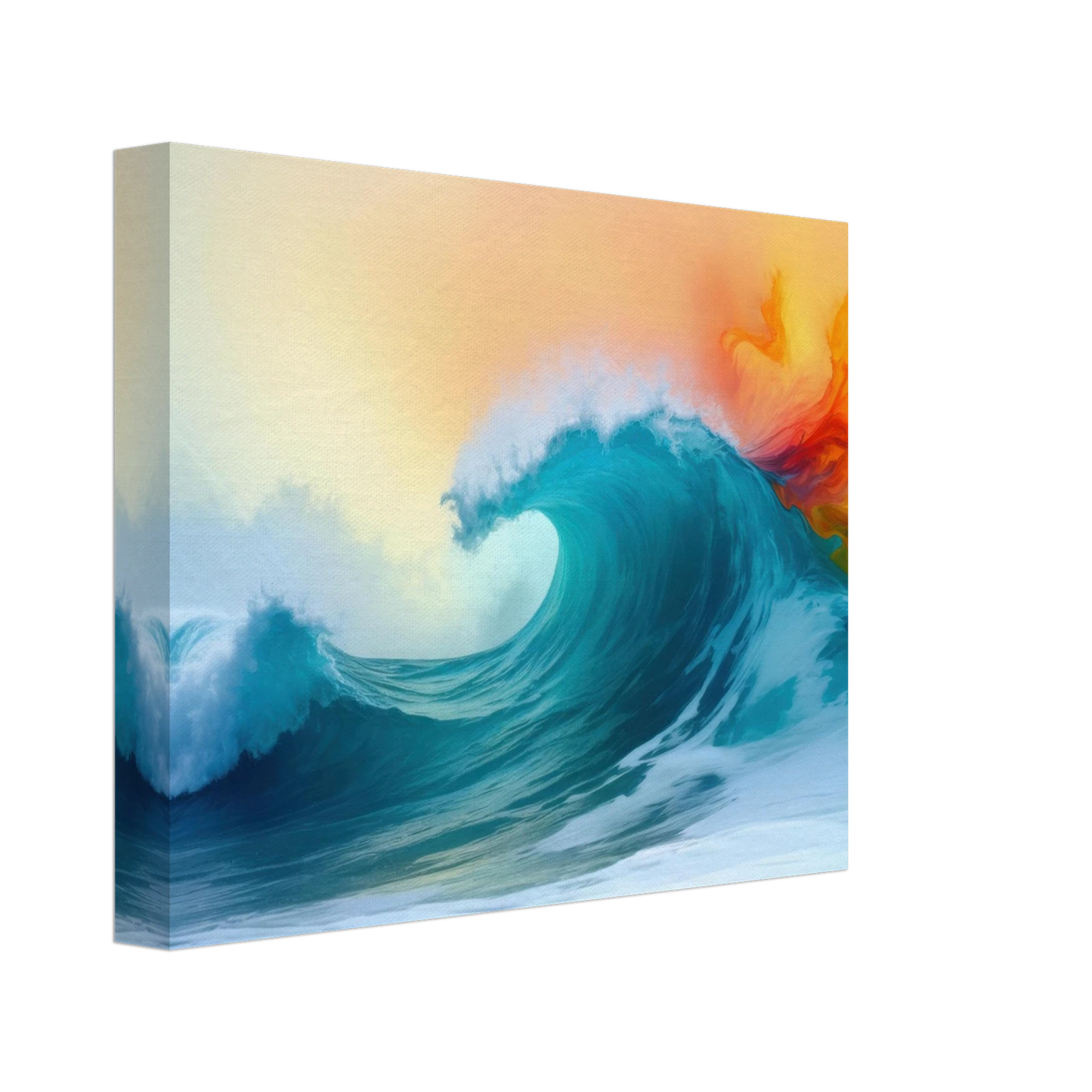 Wandbild kraftvolle welle farbenfrohes ozean kunstwerk in verschiedenen groessen