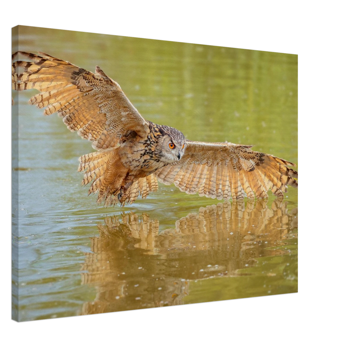 Wandbild majestaetischer uhu im jagdflug atemberaubende wildtierkunst in verschiedenen groessen