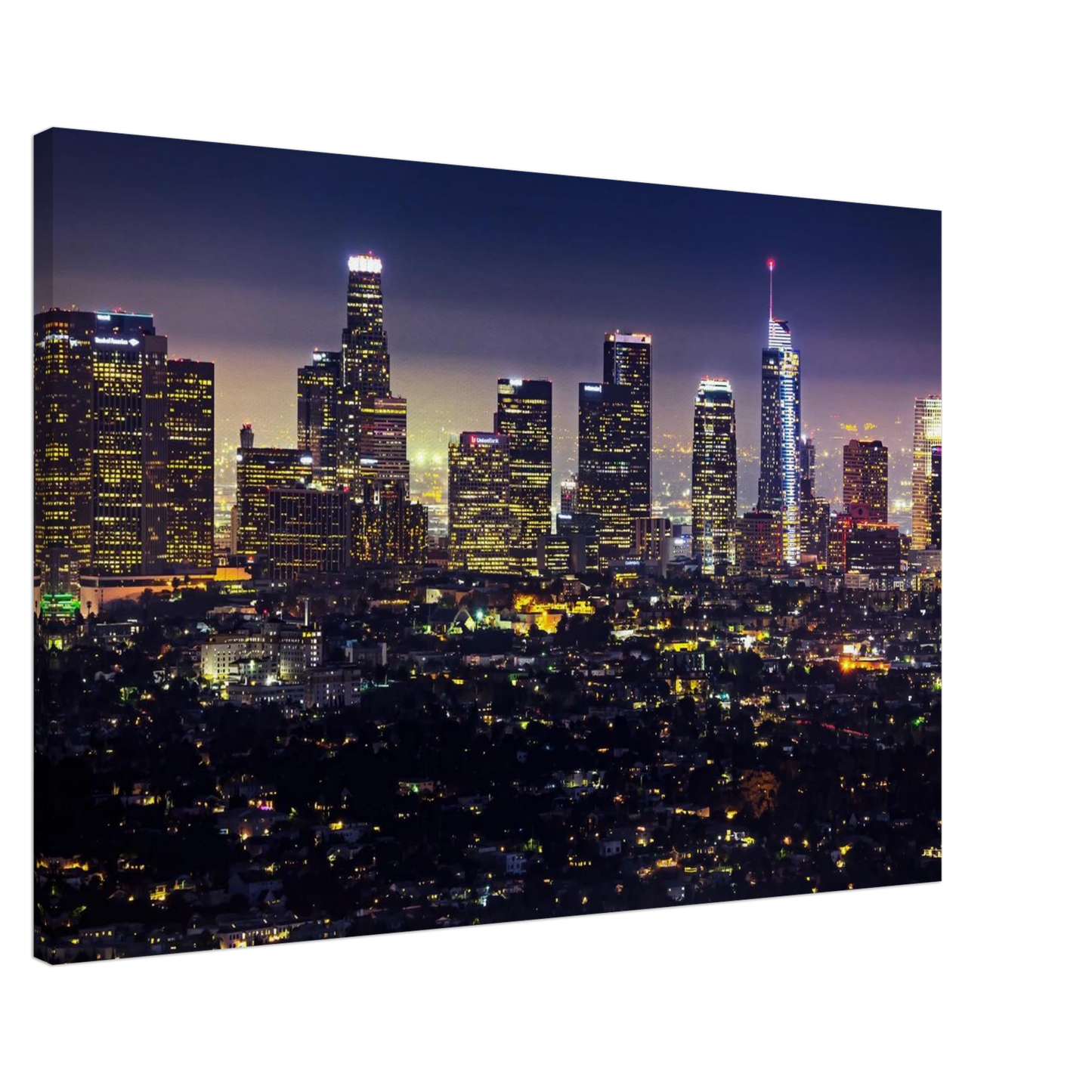 Wandbild funkelnde skyline bei nacht city lights kunstdruck in vielen groessen
