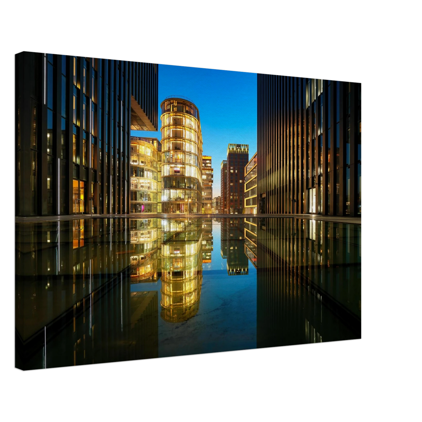 Wandbild naechtliche metropole futuristische stadtlandschaft als premium wandbild in vielen groessen