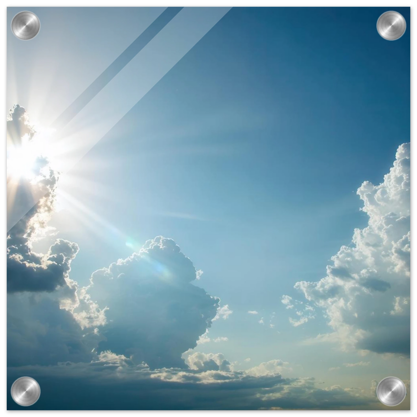 Wandbild sonnenstrahlen durch wolken atmosphaerische himmelskunst in verschiedenen groessen