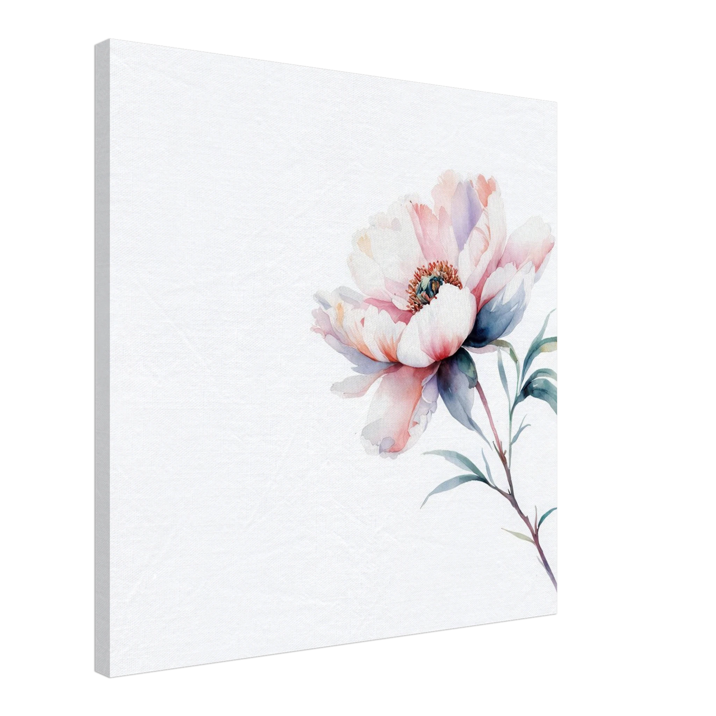 Wandbild zarte pfingstrose elegante aquarell kunst fuer ihr zuhause in wunschgroesse