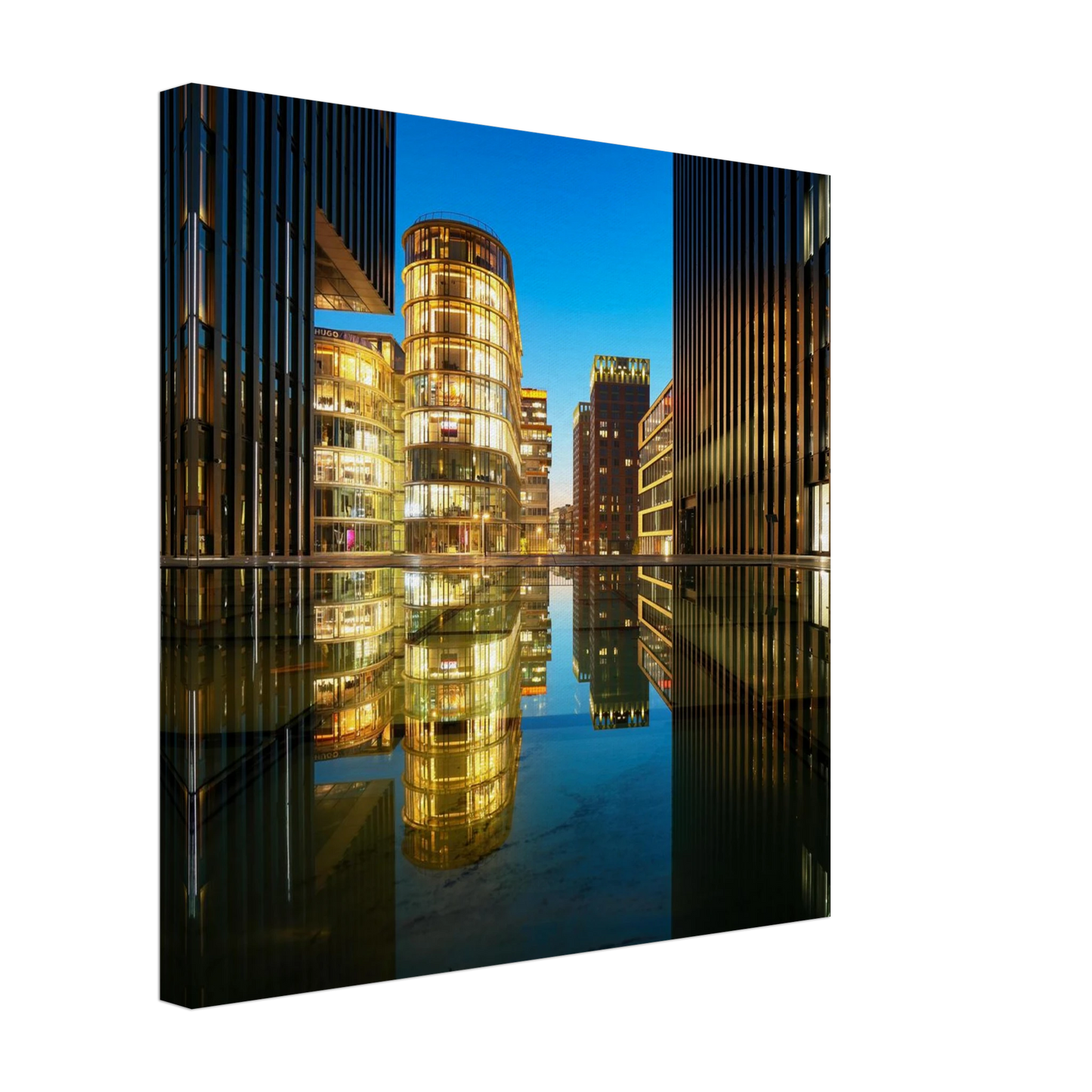 Wandbild naechtliche metropole futuristische stadtlandschaft als premium wandbild in vielen groessen