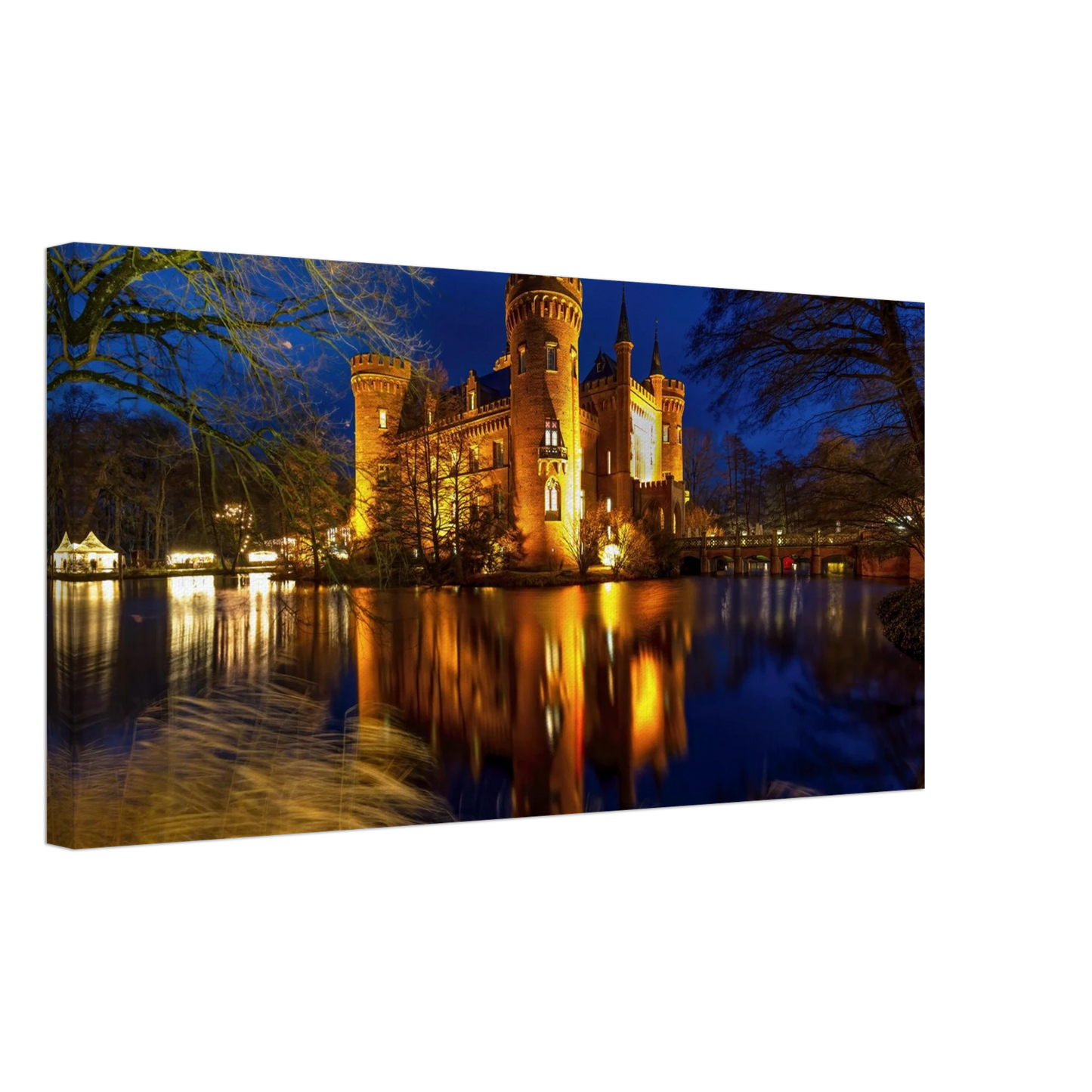 Wandbild schimmerndes schloss bei nacht eine maerchenhafte kulisse in verschiedenen groessen