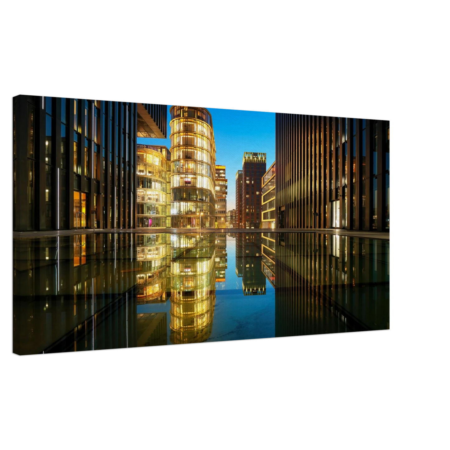 Wandbild naechtliche metropole futuristische stadtlandschaft als premium wandbild in vielen groessen