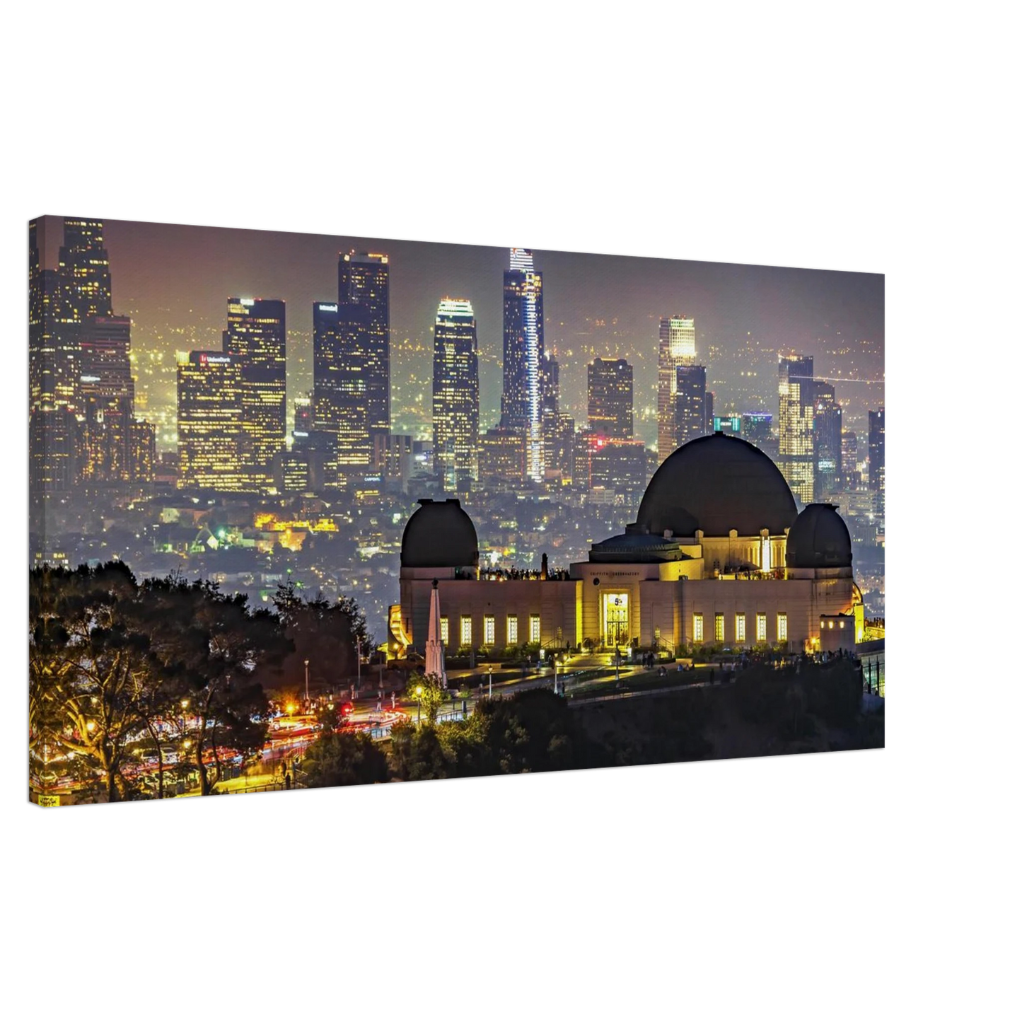 Wandbild los angeles nachthimmel griffith observatorium mit stadtpanorama erlebe das leuchten der stadt