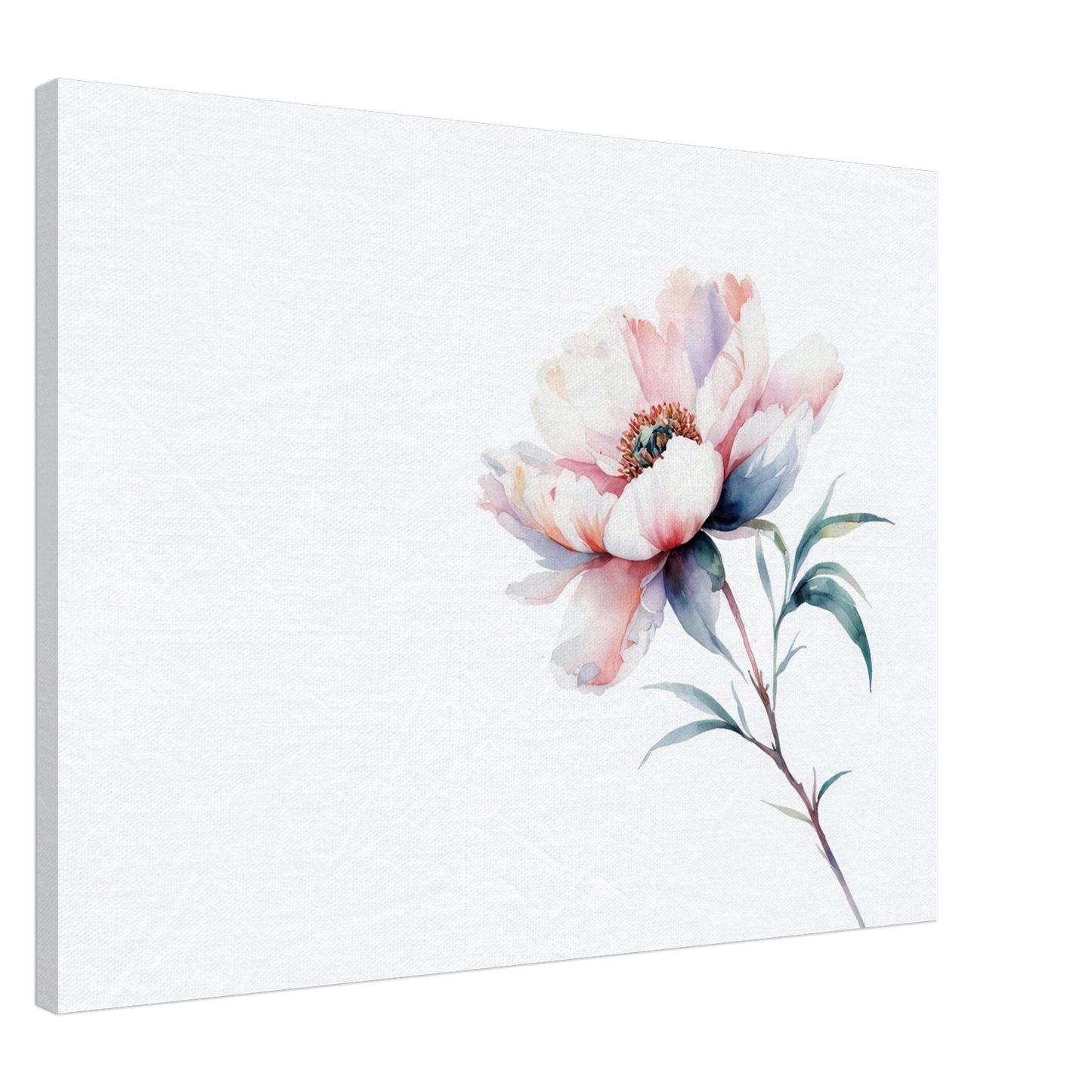 Wandbild zarte pfingstrose elegante aquarell kunst fuer ihr zuhause in wunschgroesse