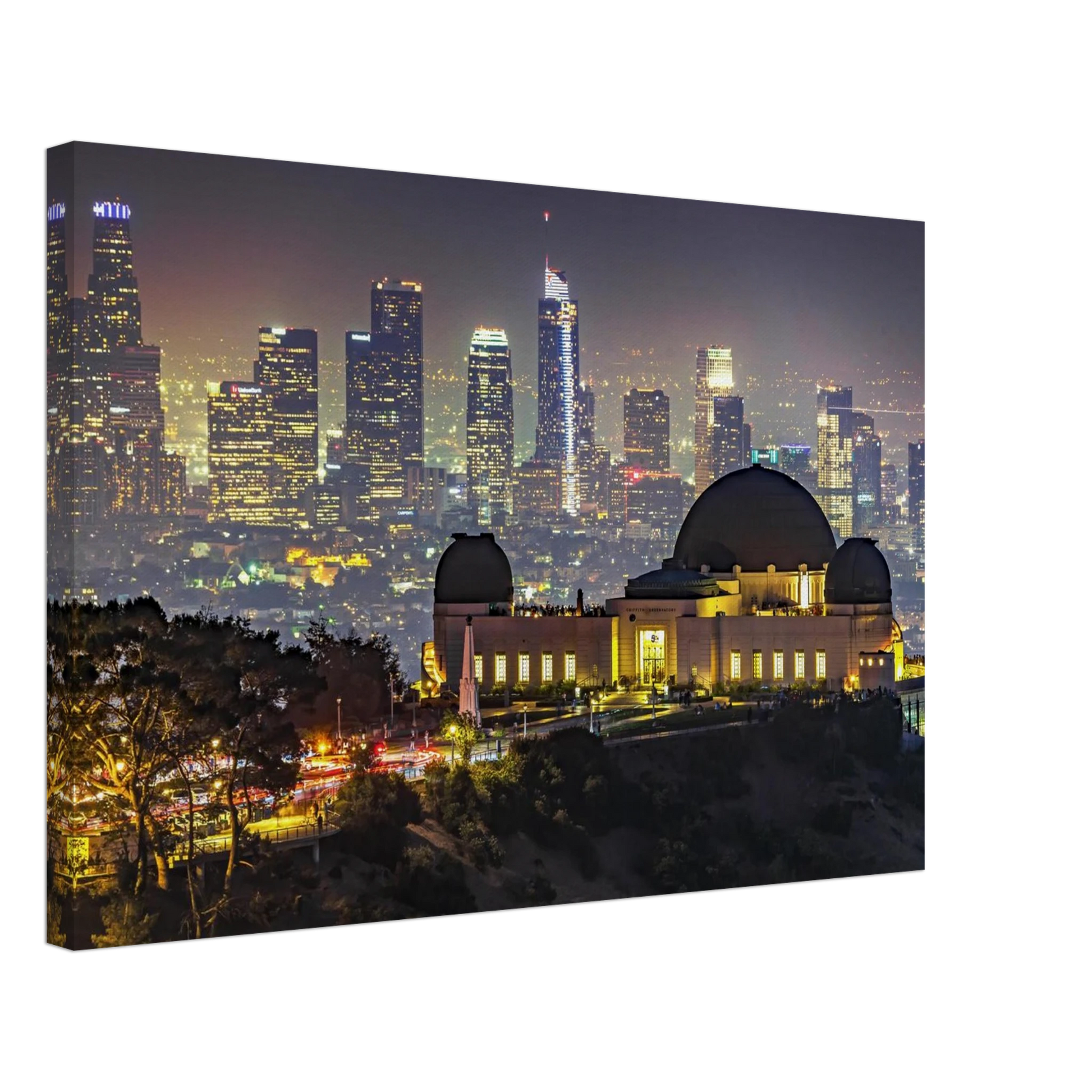Wandbild los angeles nachthimmel griffith observatorium mit stadtpanorama erlebe das leuchten der stadt