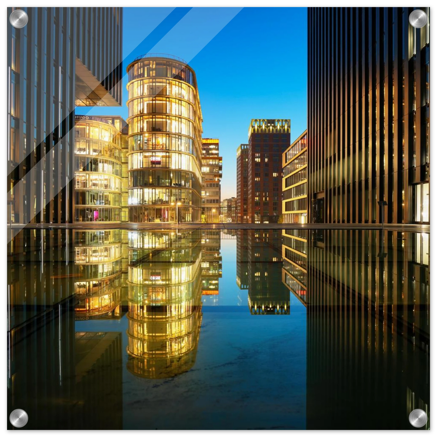 Wandbild naechtliche metropole futuristische stadtlandschaft als premium wandbild in vielen groessen
