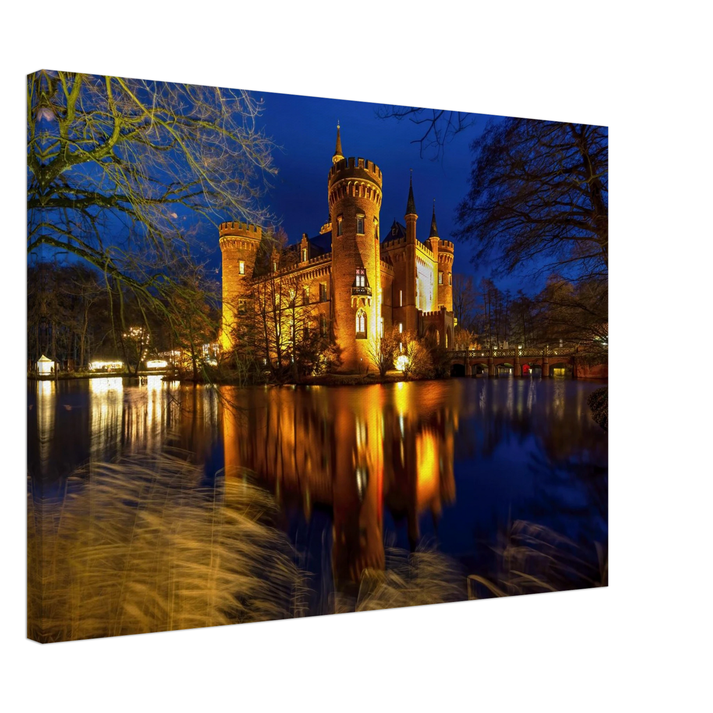 Wandbild schimmerndes schloss bei nacht eine maerchenhafte kulisse in verschiedenen groessen