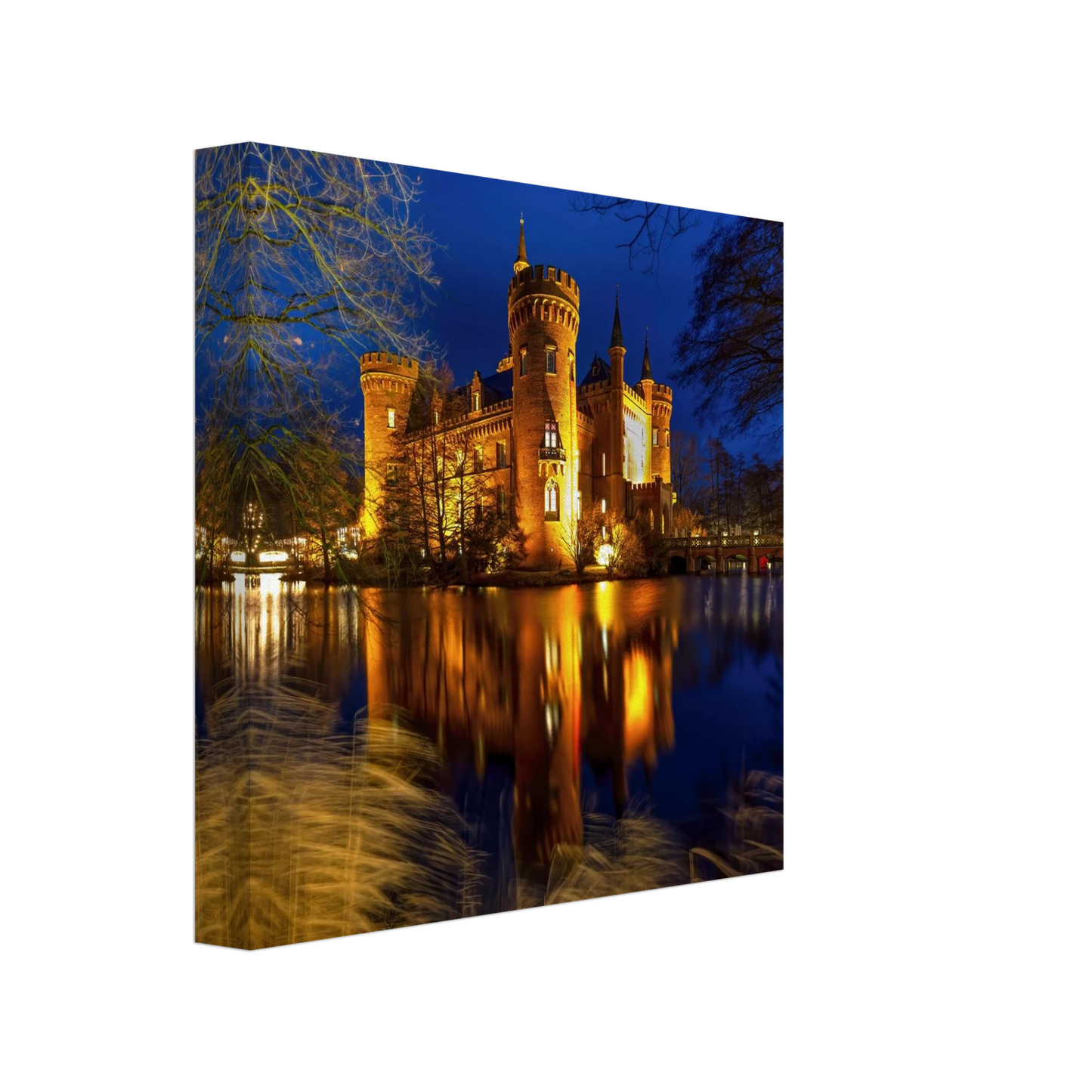 Wandbild schimmerndes schloss bei nacht eine maerchenhafte kulisse in verschiedenen groessen