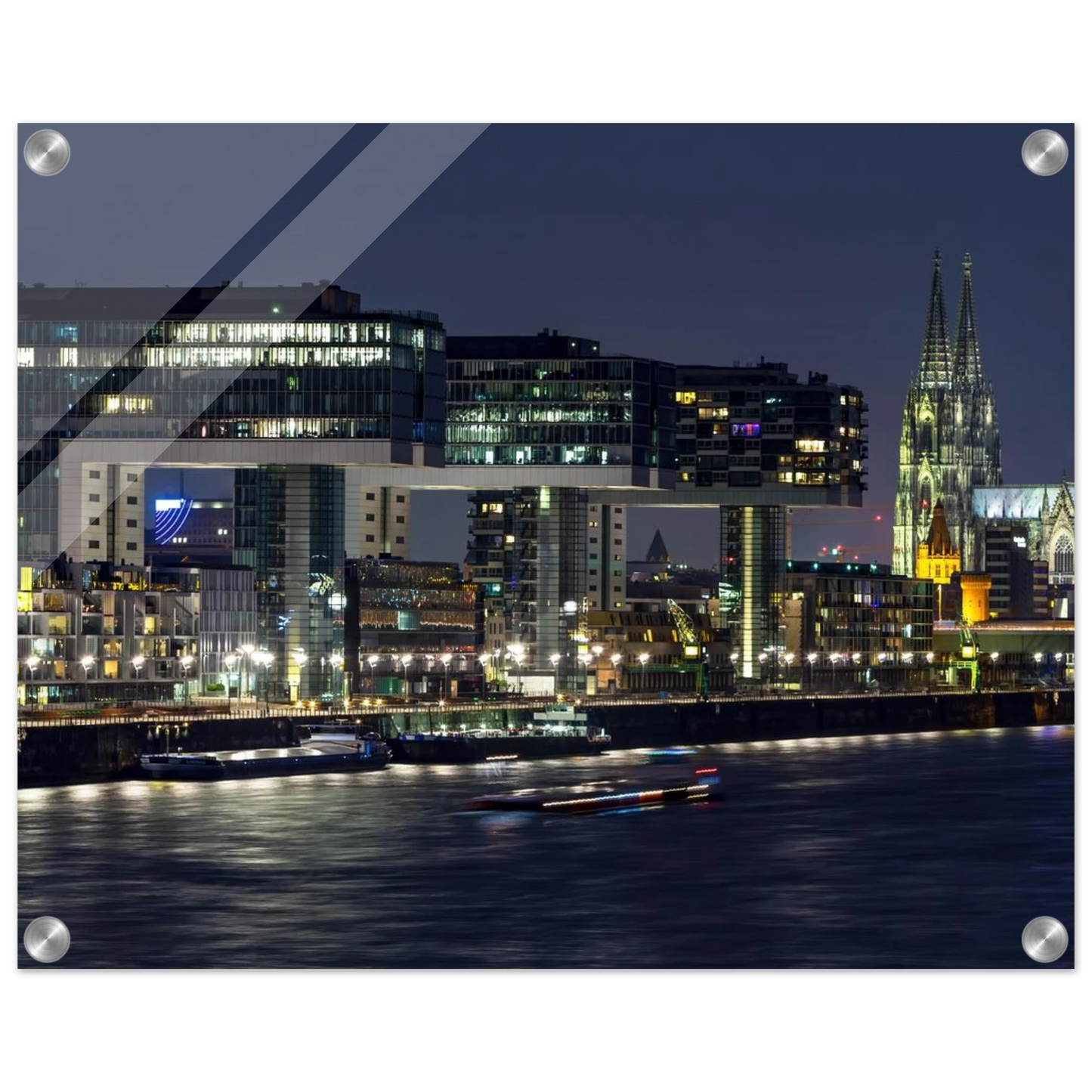 Wandbild koelner skyline bei nacht modernes stadtbild fuer ihr zuhause in vielen groessen