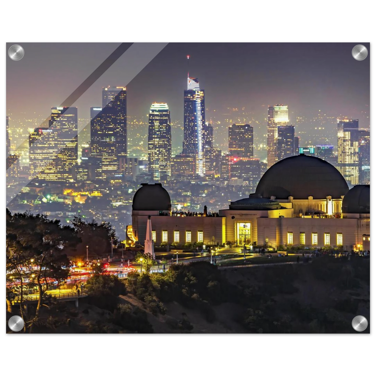 Wandbild los angeles nachthimmel griffith observatorium mit stadtpanorama erlebe das leuchten der stadt