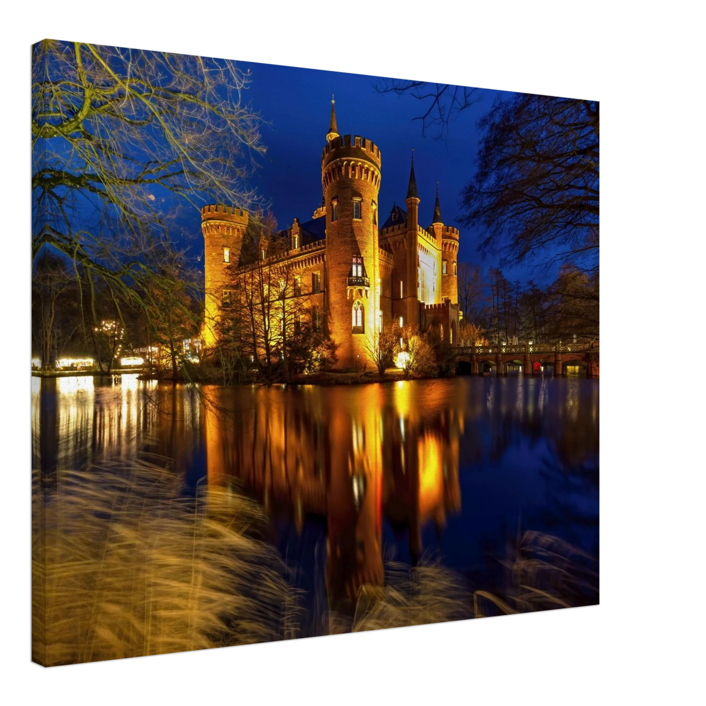 Wandbild schimmerndes schloss bei nacht eine maerchenhafte kulisse in verschiedenen groessen