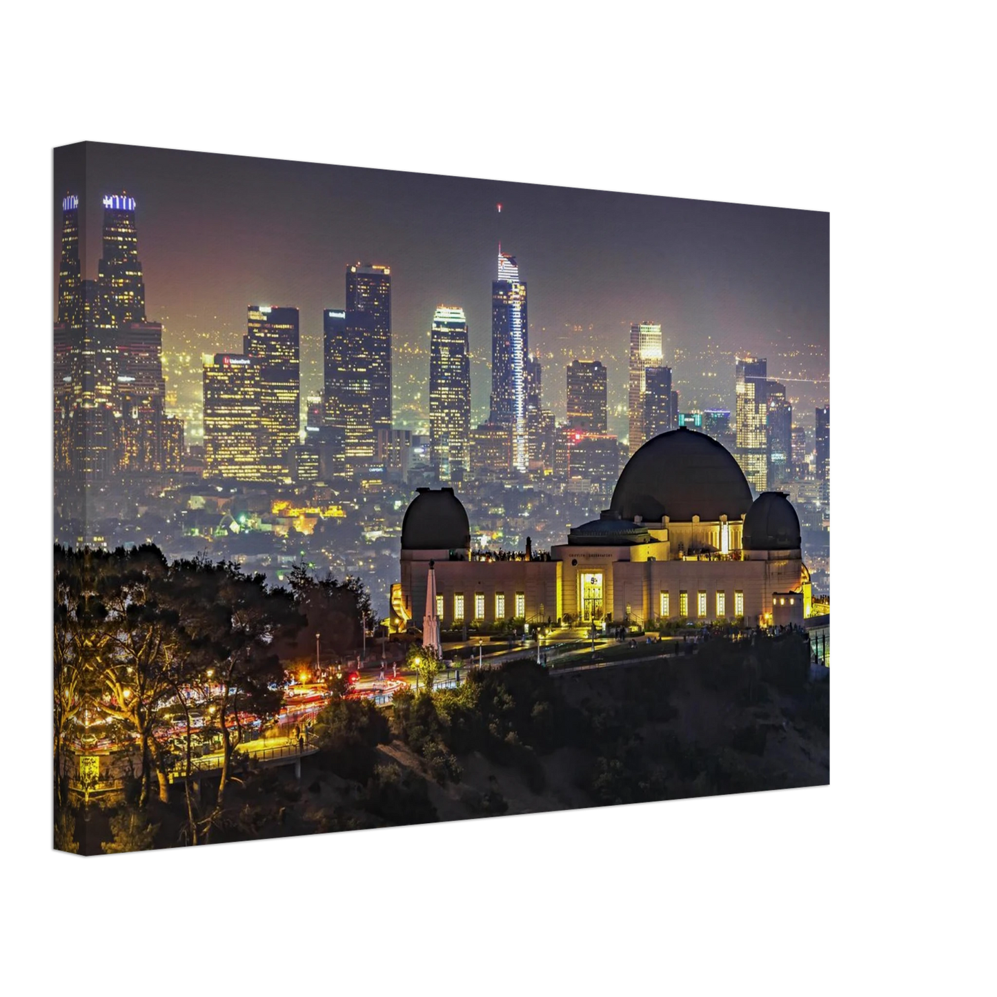 Wandbild los angeles nachthimmel griffith observatorium mit stadtpanorama erlebe das leuchten der stadt