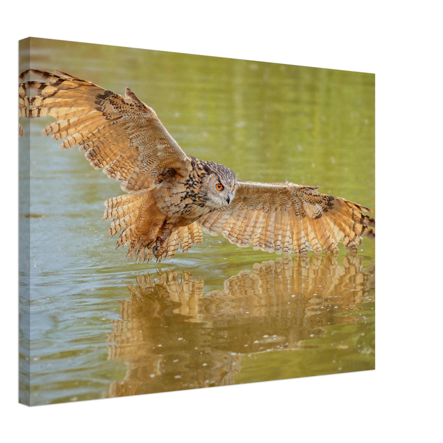 Wandbild majestaetischer uhu im jagdflug atemberaubende wildtierkunst in verschiedenen groessen