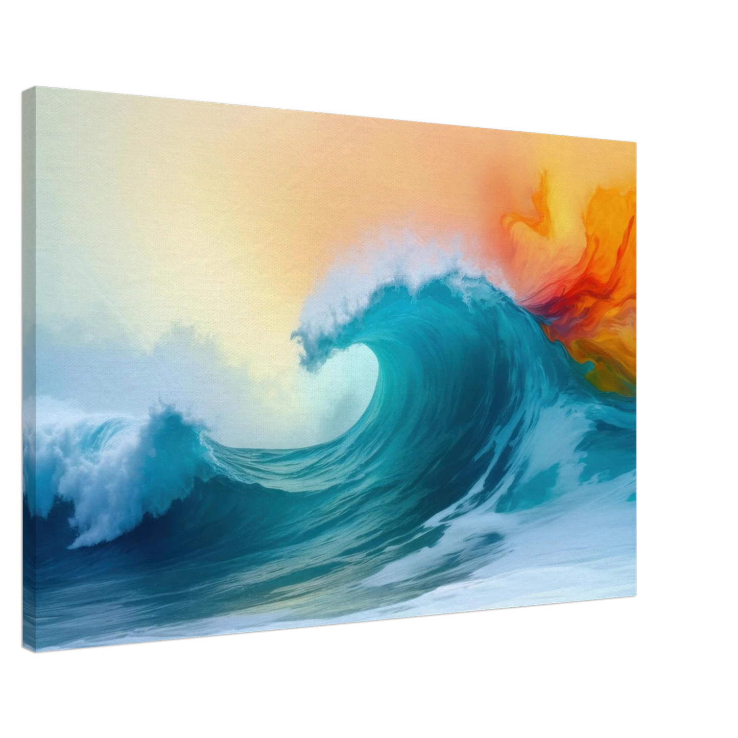 Wandbild kraftvolle welle farbenfrohes ozean kunstwerk in verschiedenen groessen
