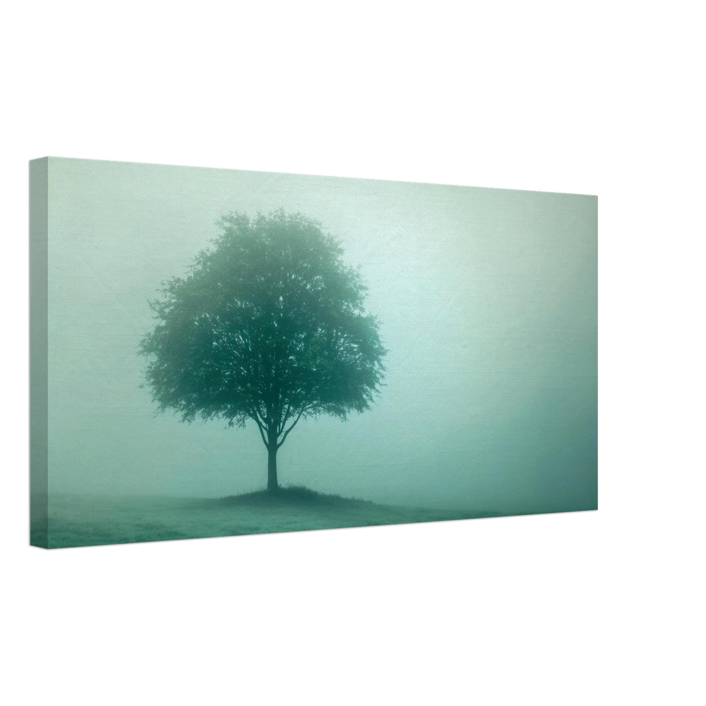 Wandbild mystischer baum im nebel ruhe und gruentoene fuer dein zuhause