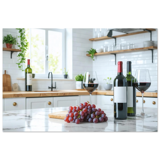 Wandbild wein trauben elegantes kuechenambiente fuer ihr zuhause