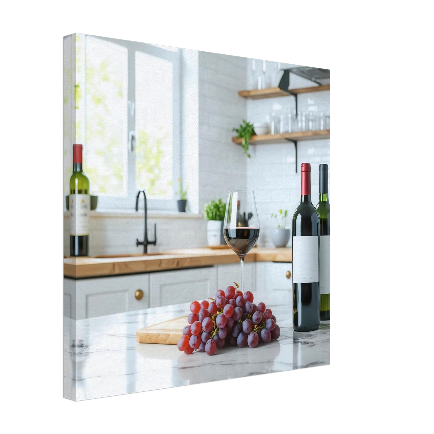 Wandbild wein trauben elegantes kuechenambiente fuer ihr zuhause