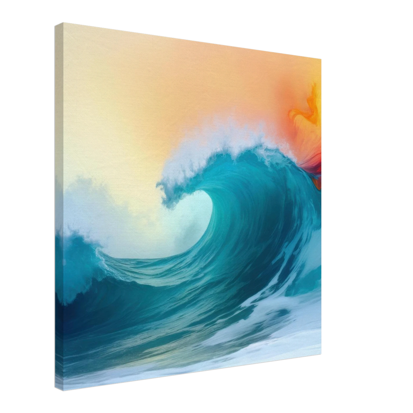 Wandbild kraftvolle welle farbenfrohes ozean kunstwerk in verschiedenen groessen