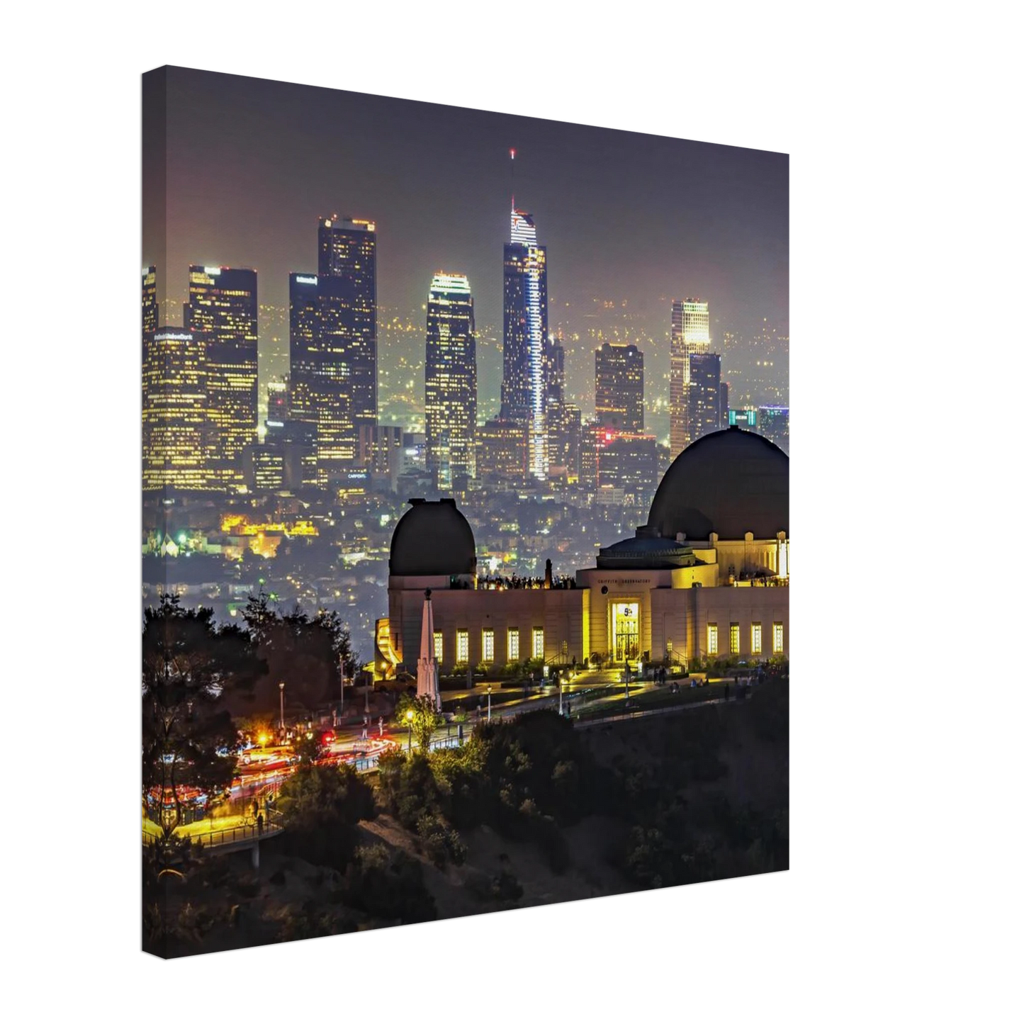 Wandbild los angeles nachthimmel griffith observatorium mit stadtpanorama erlebe das leuchten der stadt