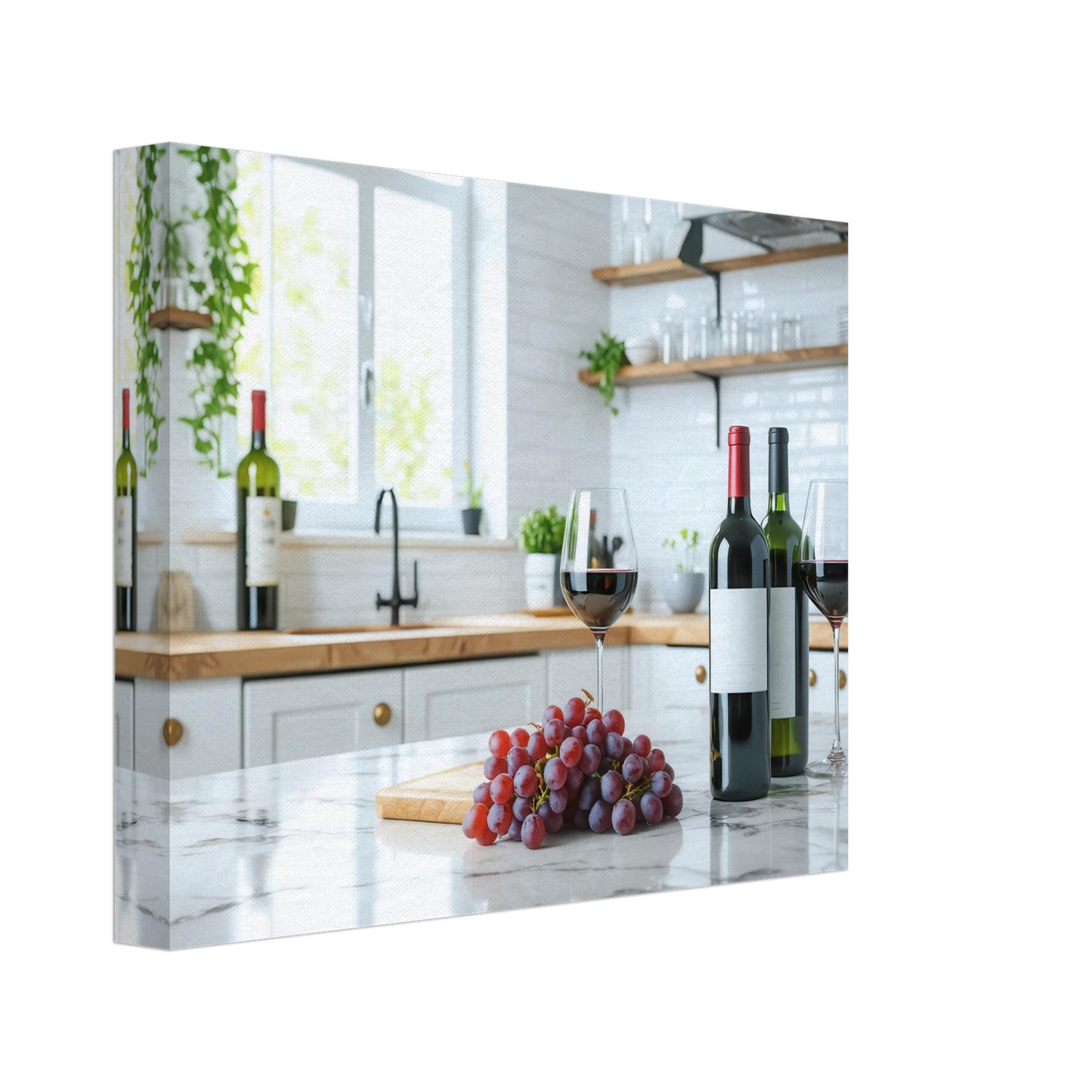Wandbild wein trauben elegantes kuechenambiente fuer ihr zuhause