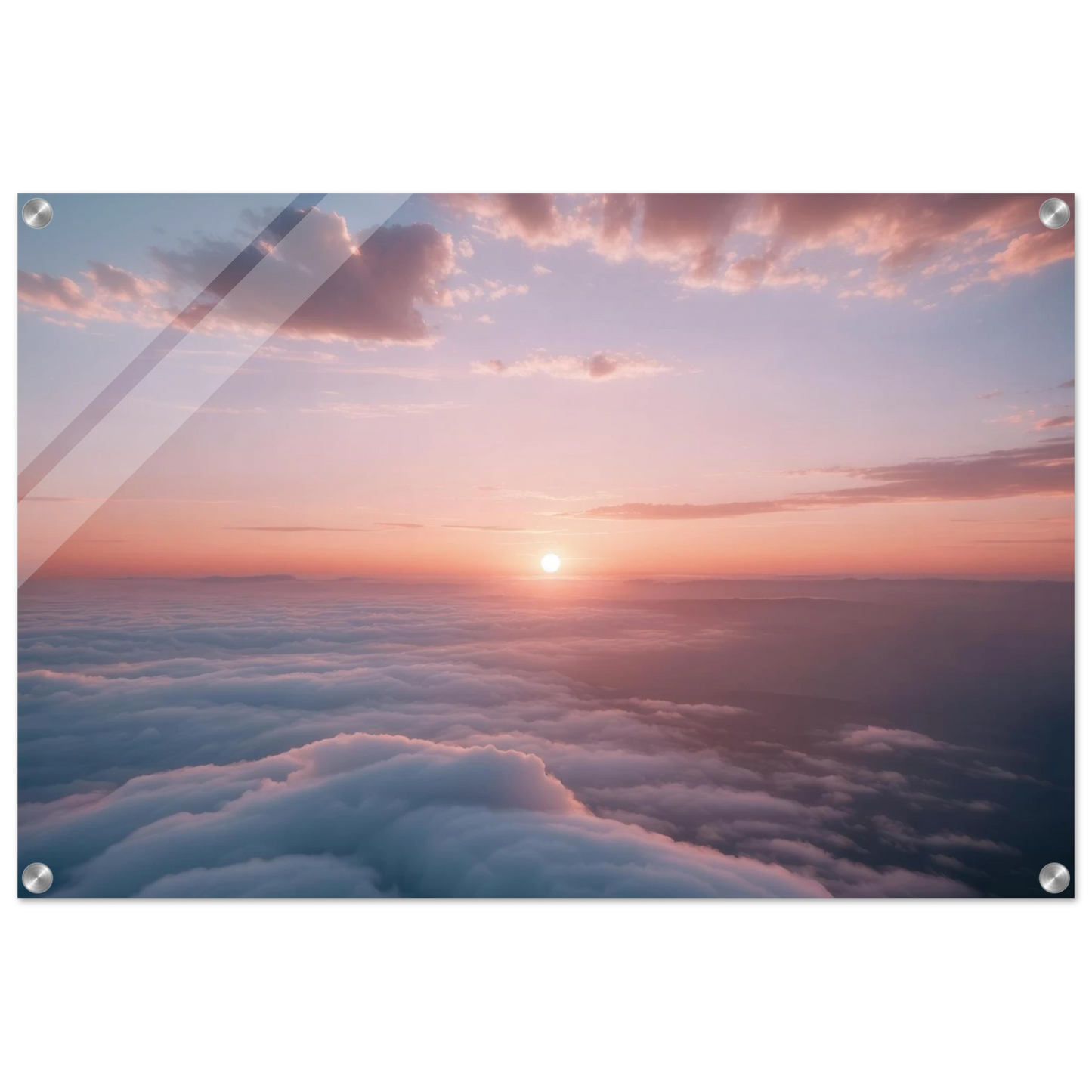 Wandbild sonnenaufgang ueber den wolken ein traumhaftes wandbild in sanften pastelltoenen